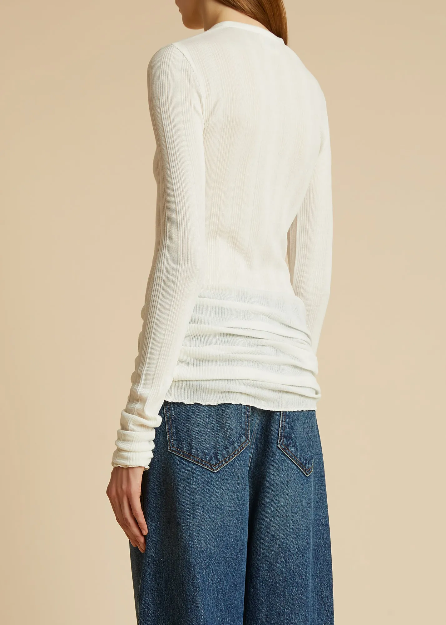 The Byron Top in Cream sold by KHAITE product image thumbnail 3