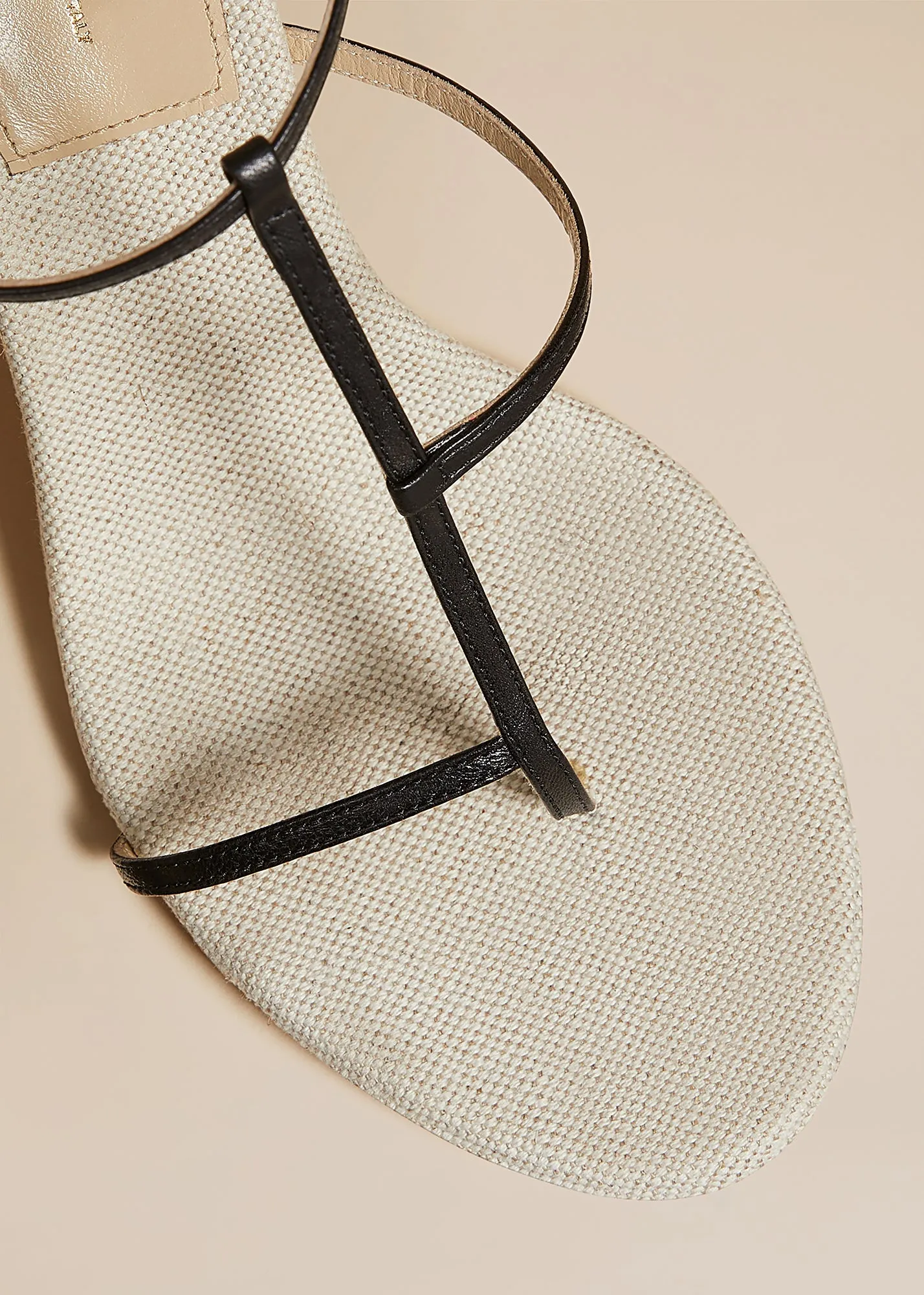 Jones Heel Sandal in Natural and Black Leather sold by KHAITE product image thumbnail 4