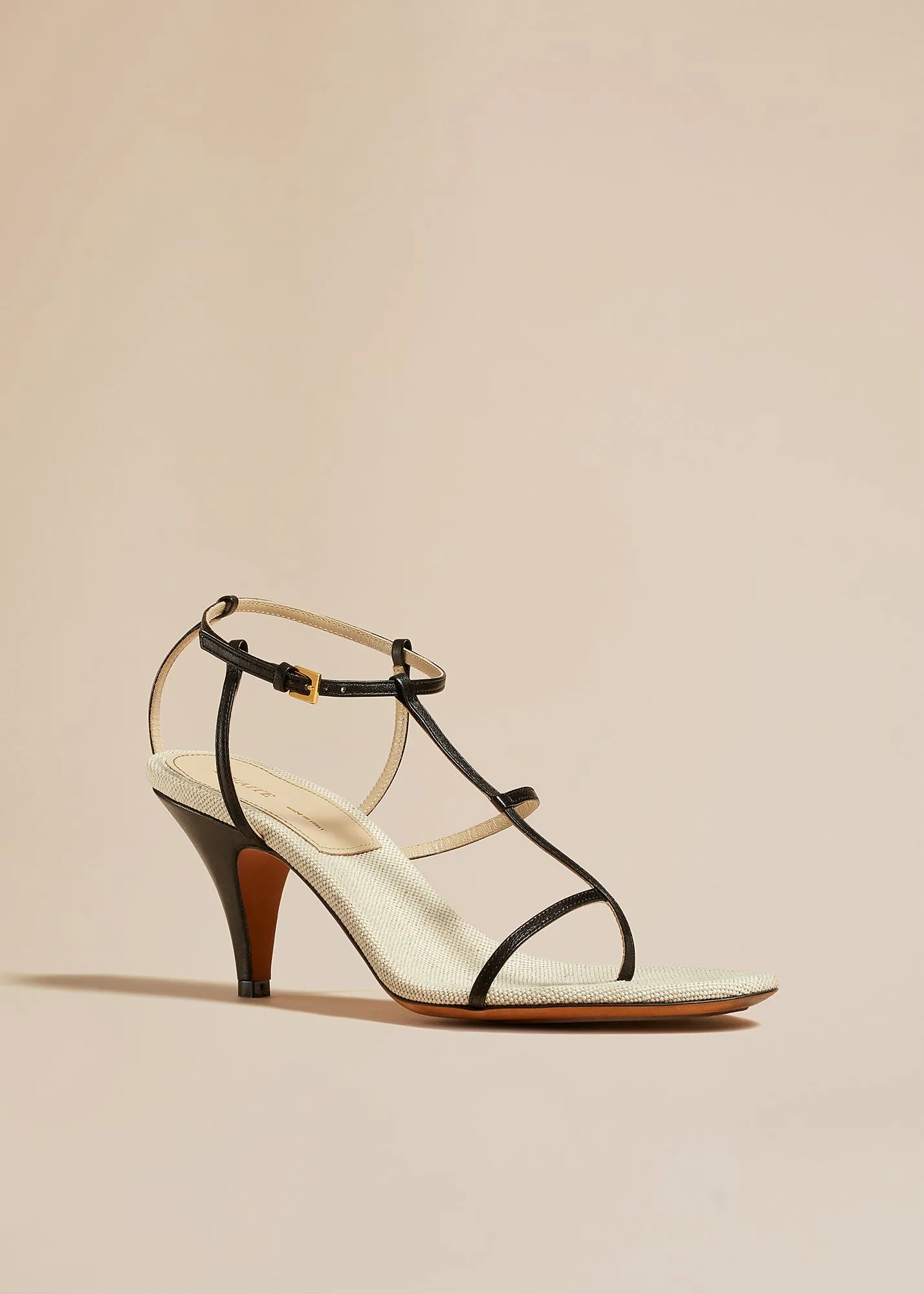 Jones Heel Sandal in Natural and Black Leather sold by KHAITE product image thumbnail 2