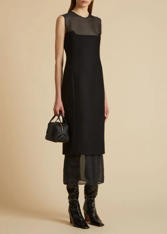 The Dissa Dress in Black Wool made by KHAITE
