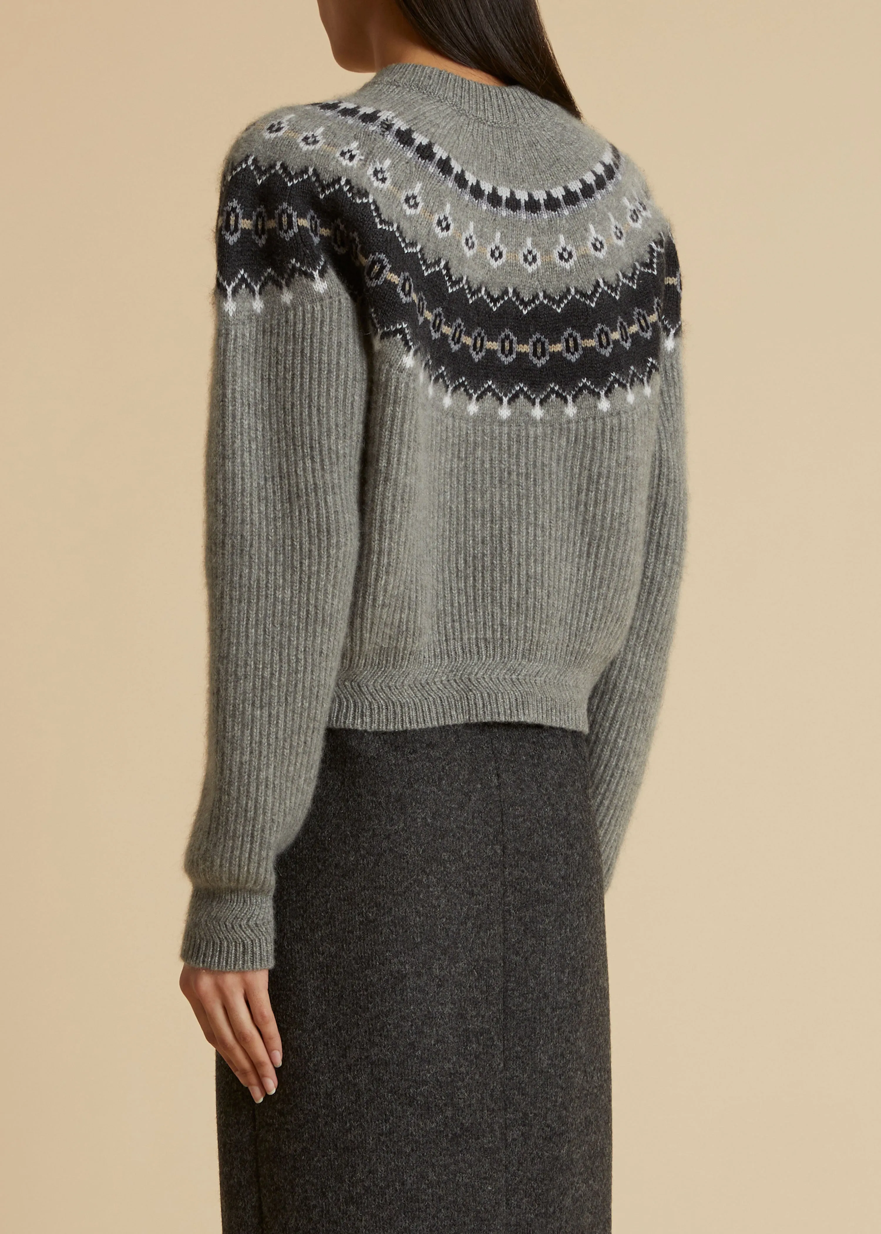 The Michaela Cardigan in Sterling Multi sold by KHAITE product image thumbnail 3