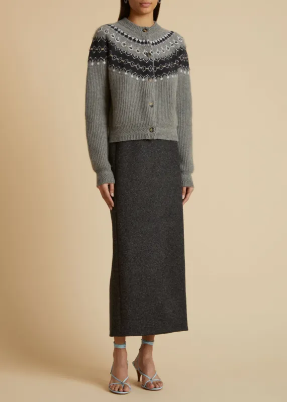 The Michaela Cardigan in Sterling Multi sold by KHAITE