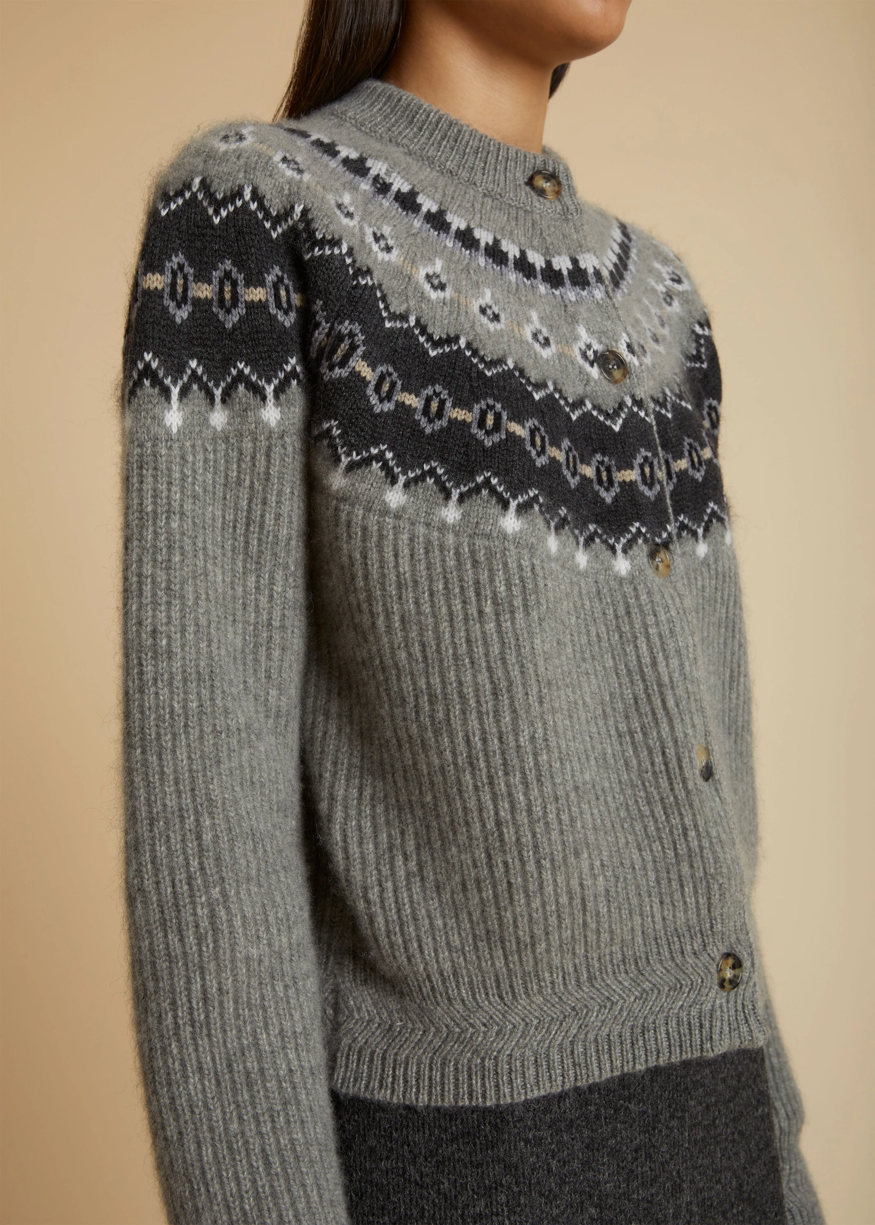 The Michaela Cardigan in Sterling Multi sold by KHAITE product image thumbnail 2