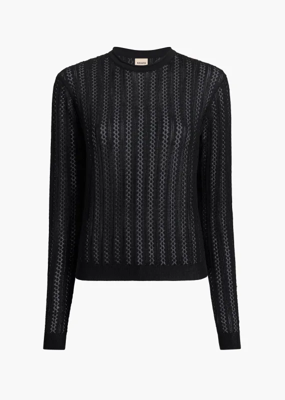 Colleen Top in Black made by KHAITE