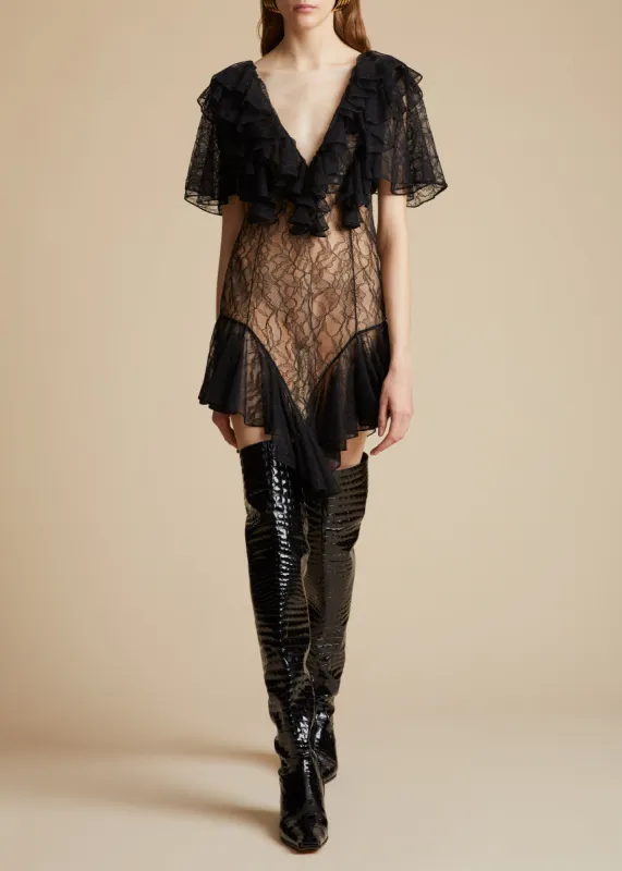 The Eyona Dress in Black sold by KHAITE