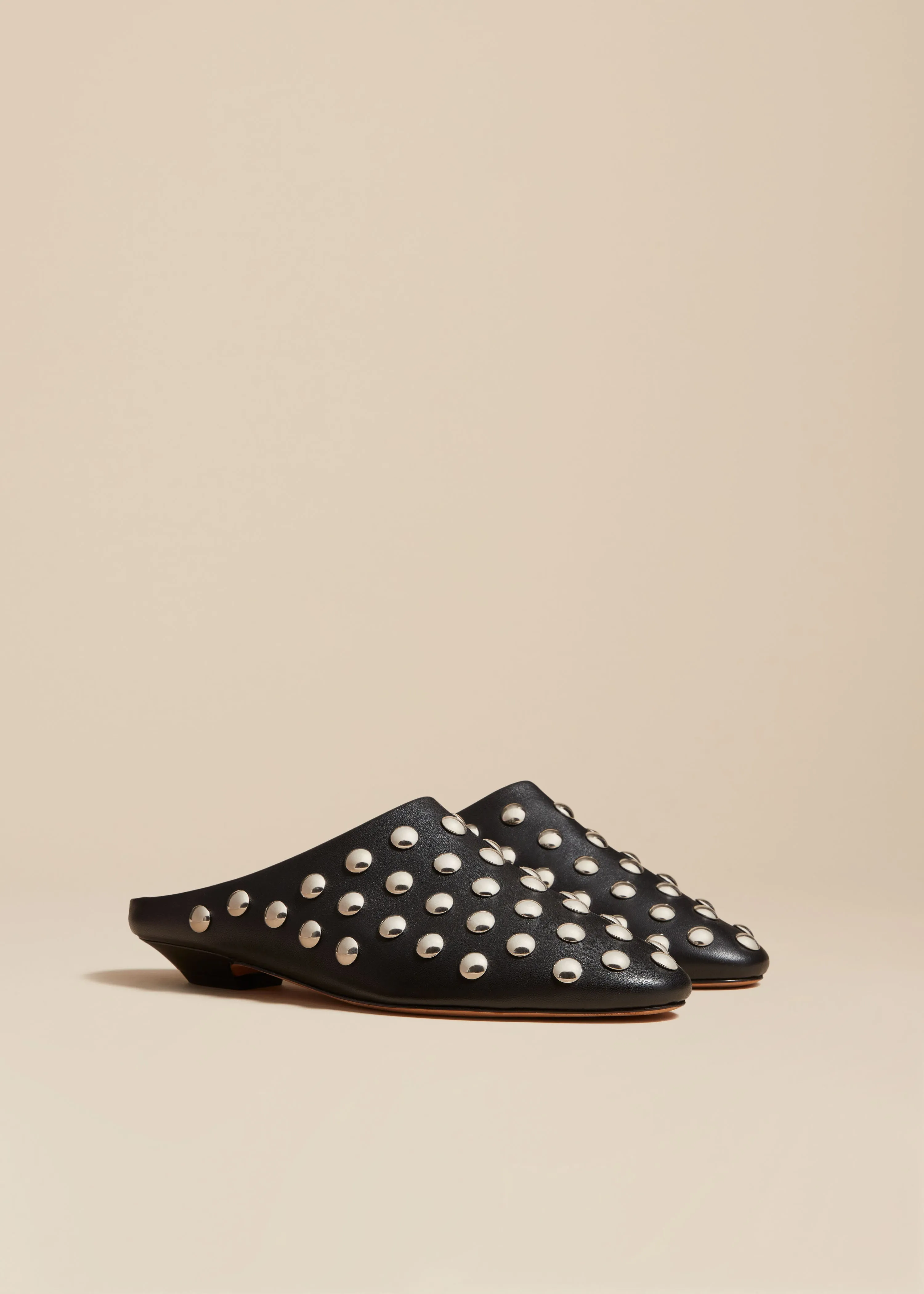 Otto Mule in Black Leather with Studs sold by KHAITE product image thumbnail 2