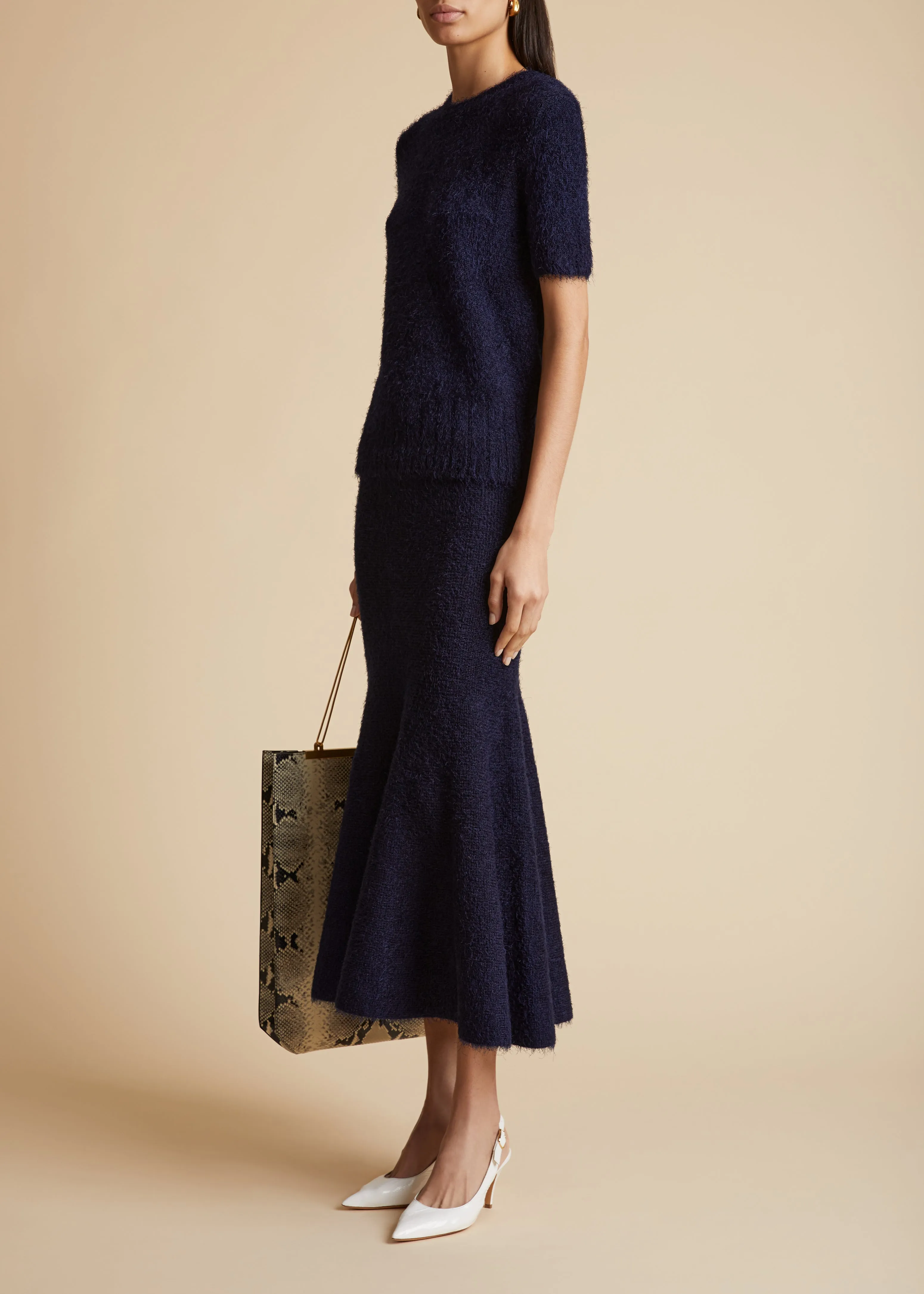 Cadence Skirt in Navy sold by KHAITE product image thumbnail 2
