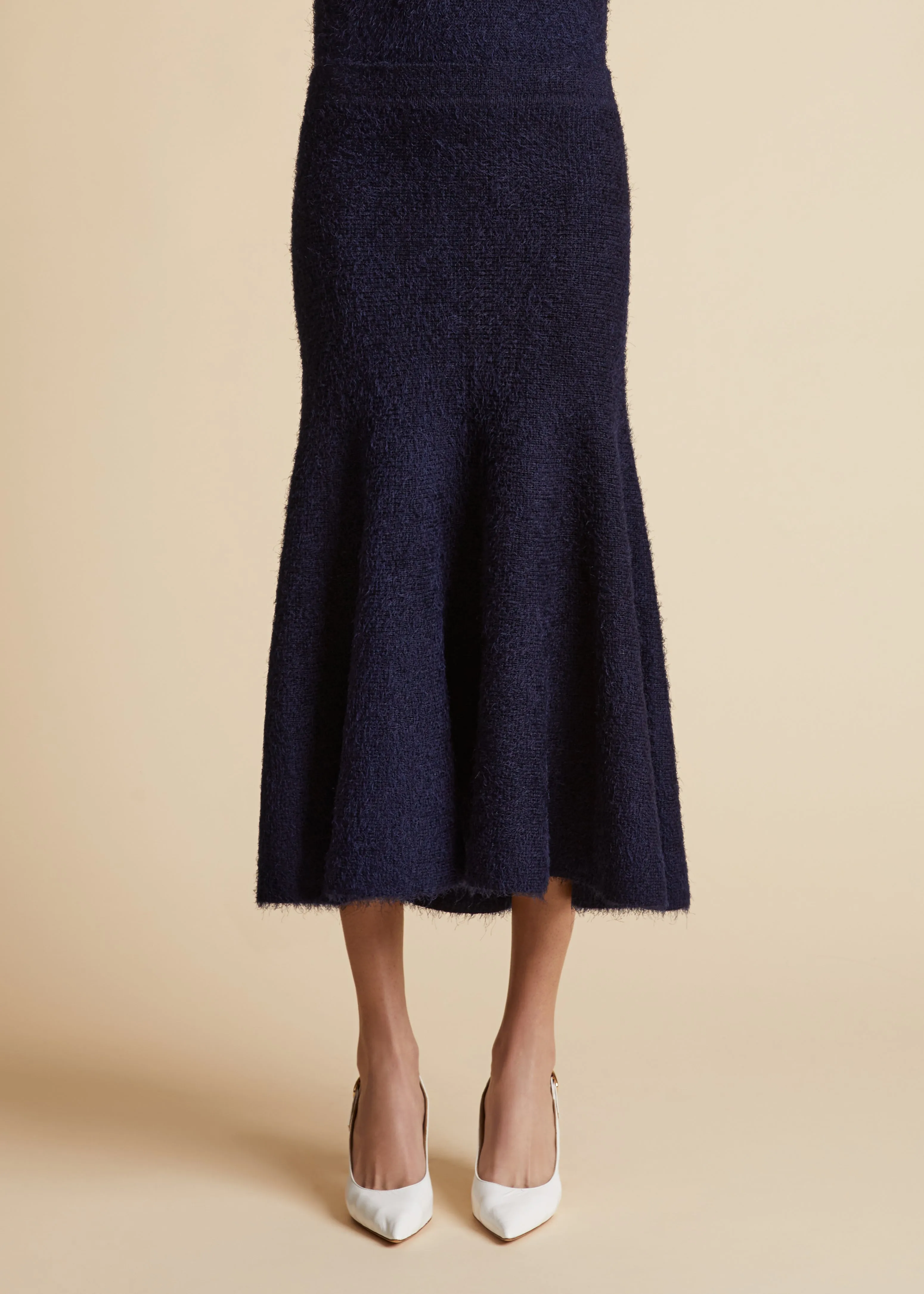 Cadence Skirt in Navy sold by KHAITE product image thumbnail 3