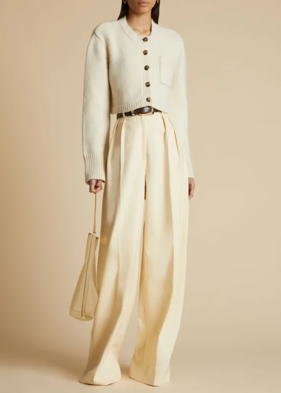 The Lavan Cardigan in Ivory sold by KHAITE