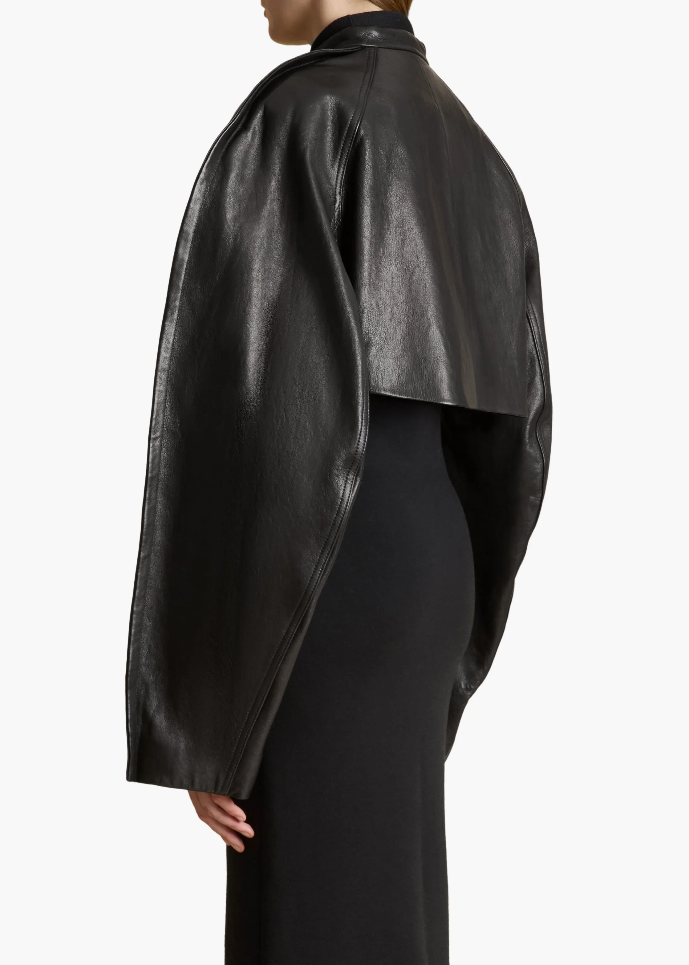 Rotha Jacket in Black Leather sold by KHAITE product image thumbnail 4