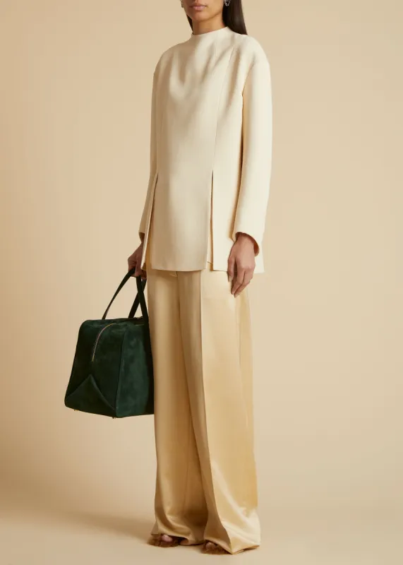 The Mahni Top in Bone sold by KHAITE