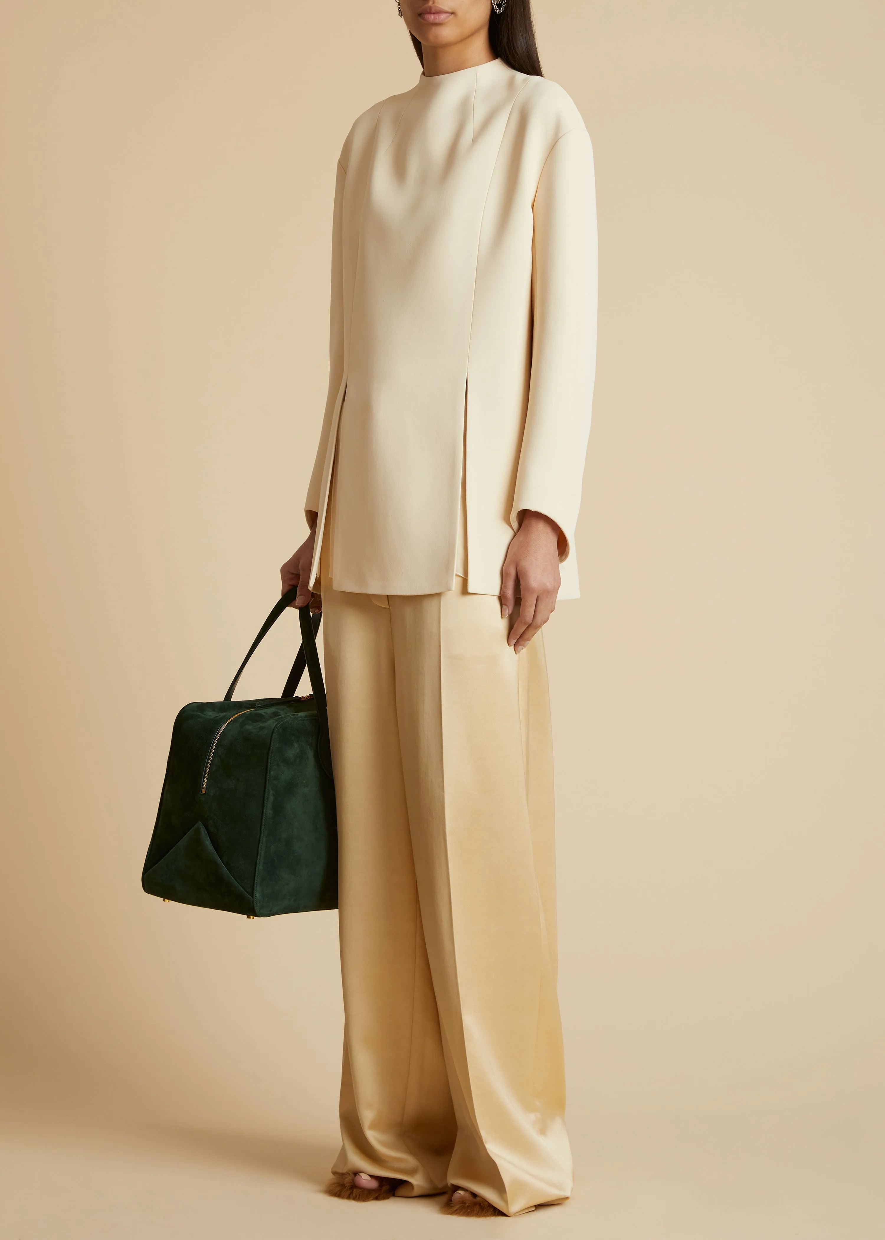 The Mahni Top in Bone sold by KHAITE