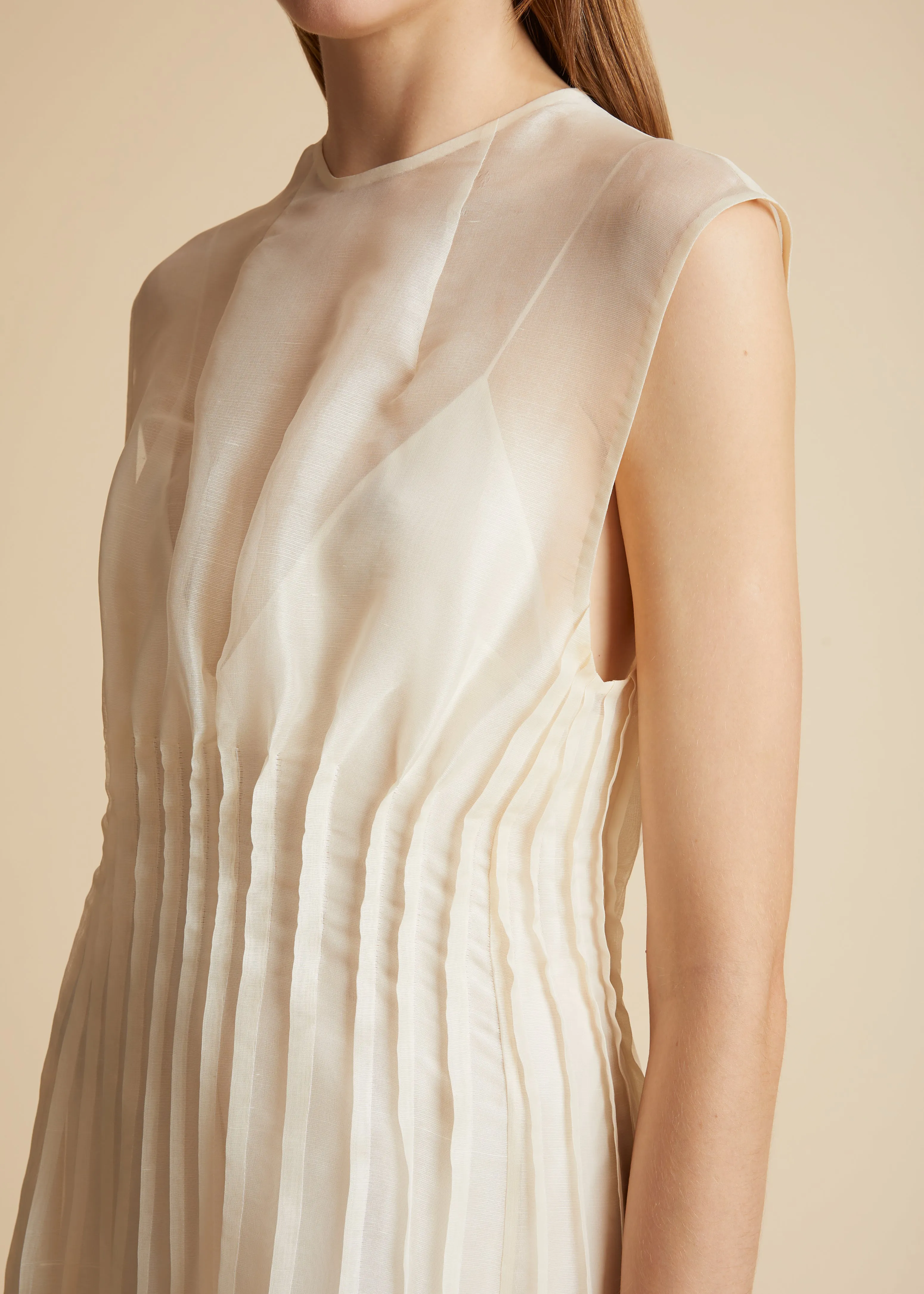 Wes Dress in Bone sold by KHAITE product image thumbnail 5