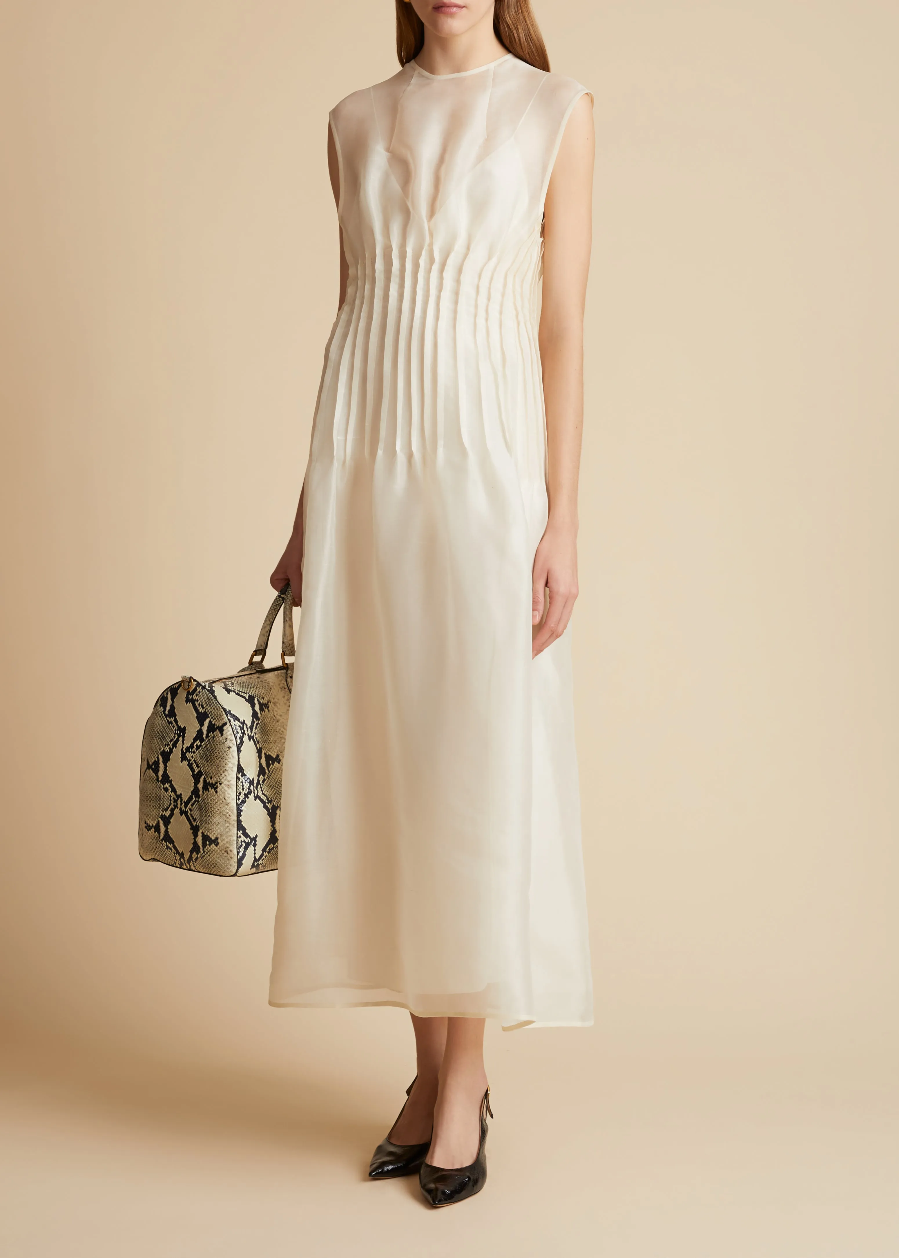 Wes Dress in Bone sold by KHAITE product image thumbnail 2