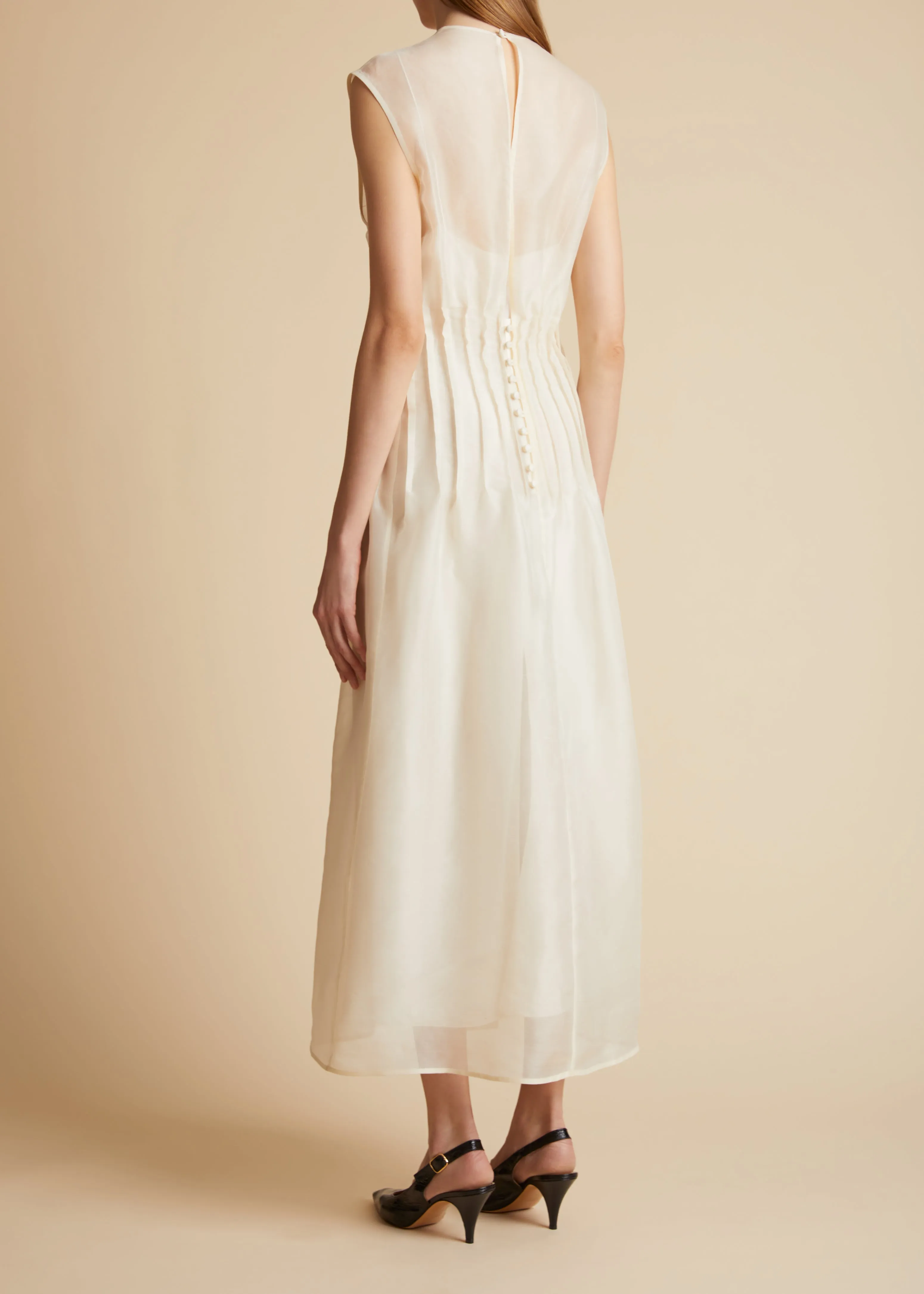 Wes Dress in Bone sold by KHAITE product image thumbnail 4