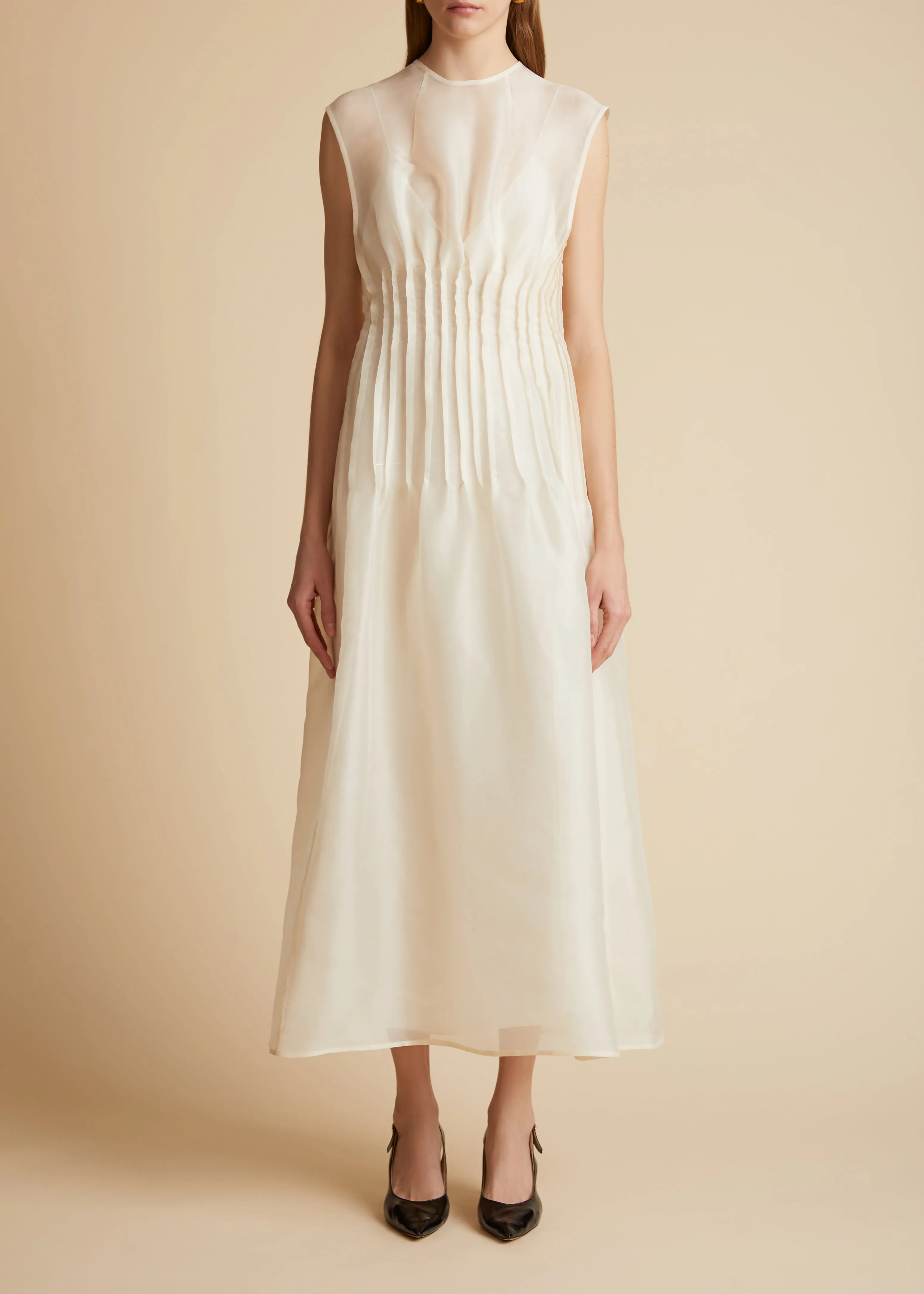 Wes Dress in Bone sold by KHAITE product image thumbnail 3