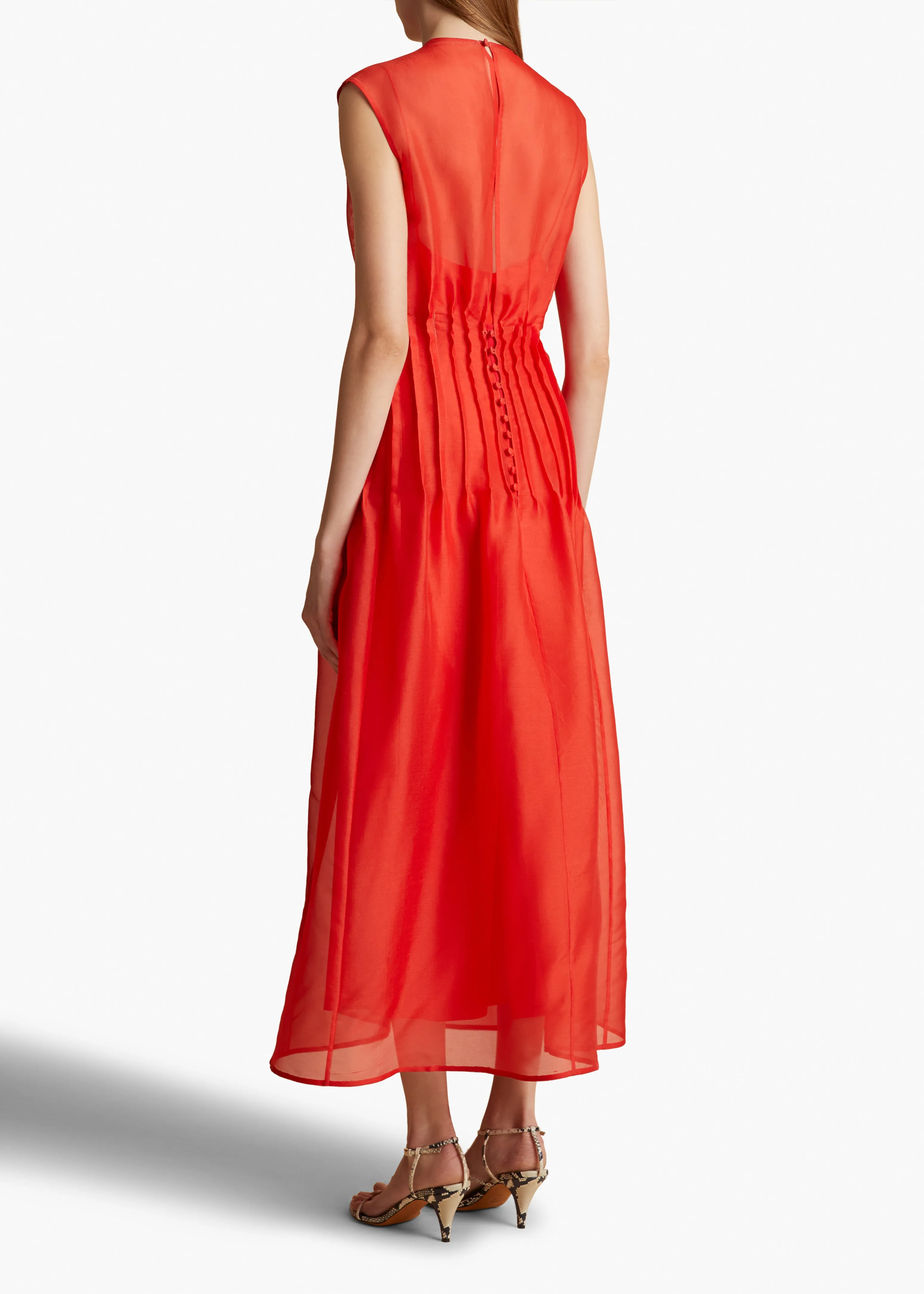 Wes Dress in Fire Red sold by KHAITE product image thumbnail 4
