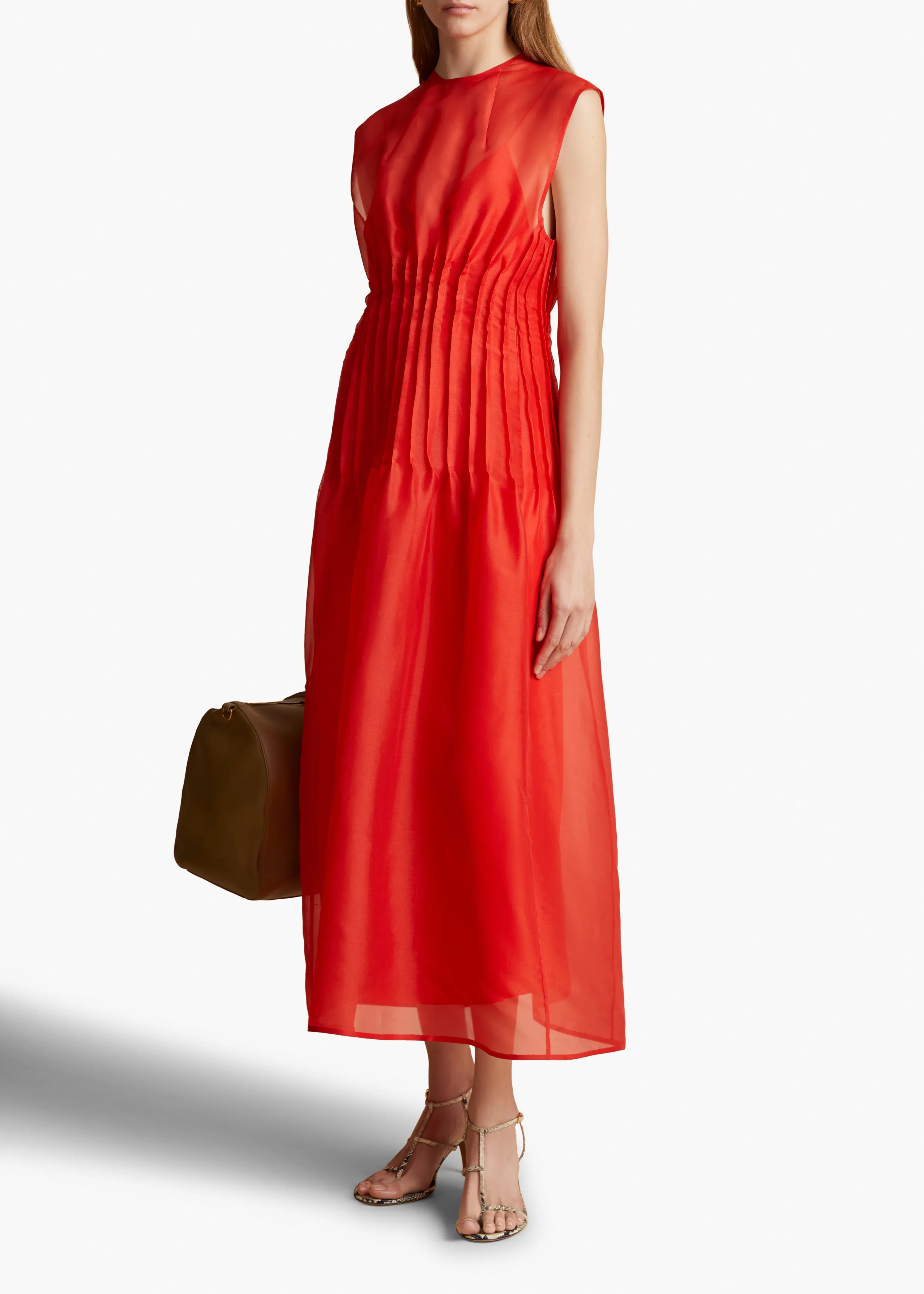 Wes Dress in Fire Red sold by KHAITE product image thumbnail 2