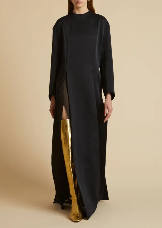 The Clete Dress in Black made by KHAITE