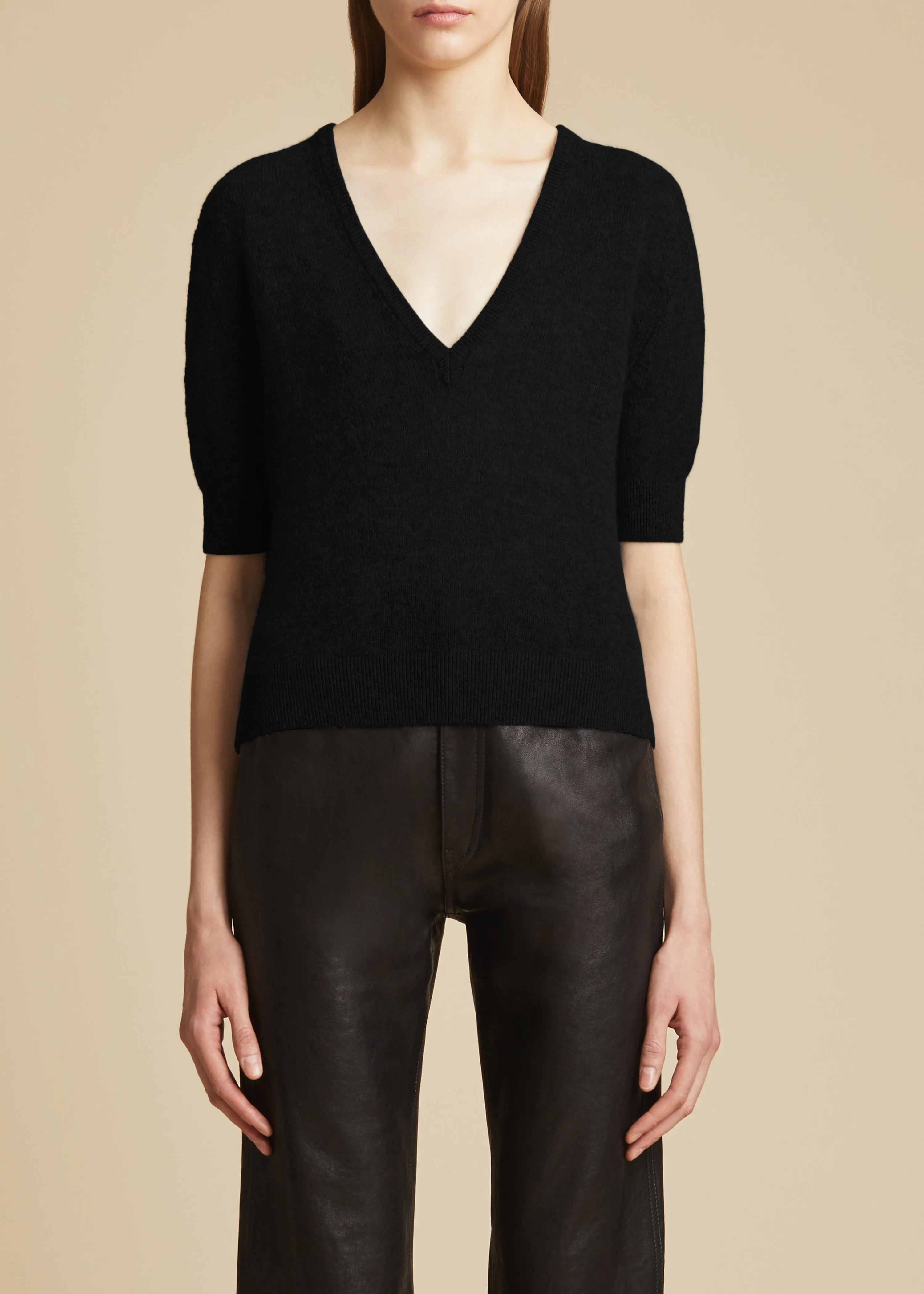 The Sierra Sweater in Black sold by KHAITE