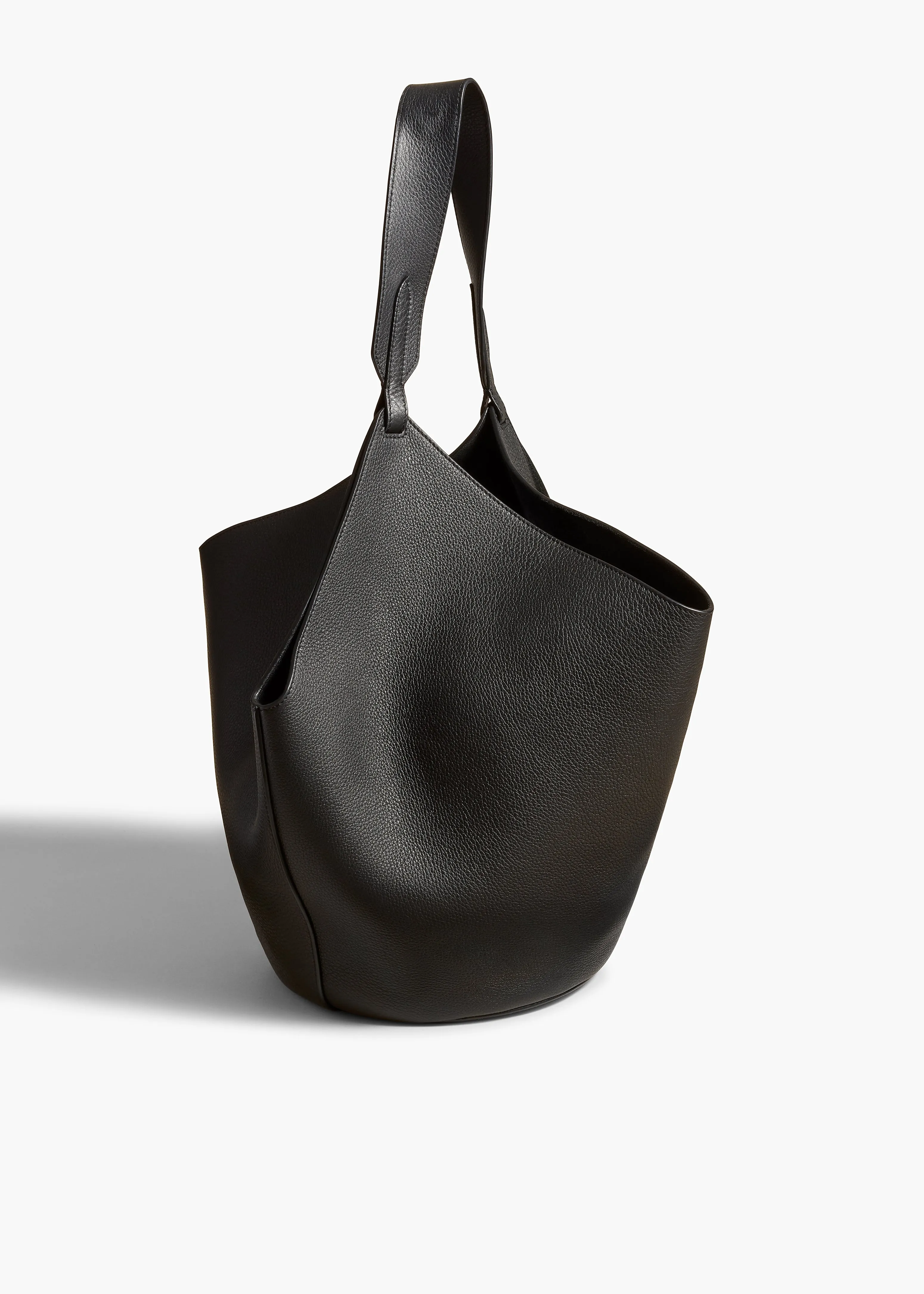 Medium Lotus Tote in Black Pebbled Leather sold by KHAITE product image thumbnail 2