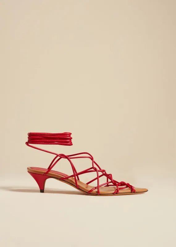 Arden Low Heel in Red Leather sold by KHAITE