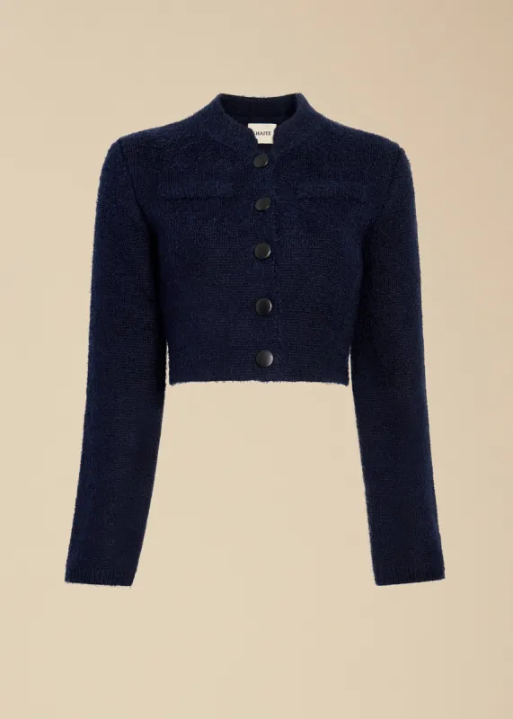 Ello Jacket in Navy sold by KHAITE