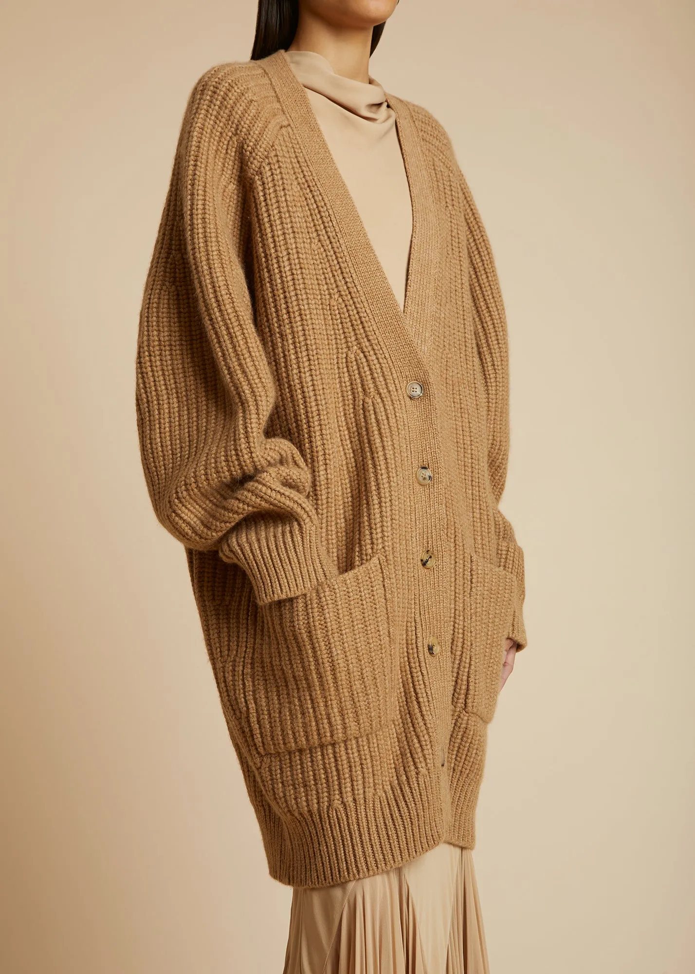 The Milli Cardigan in Camel sold by KHAITE product image thumbnail 5