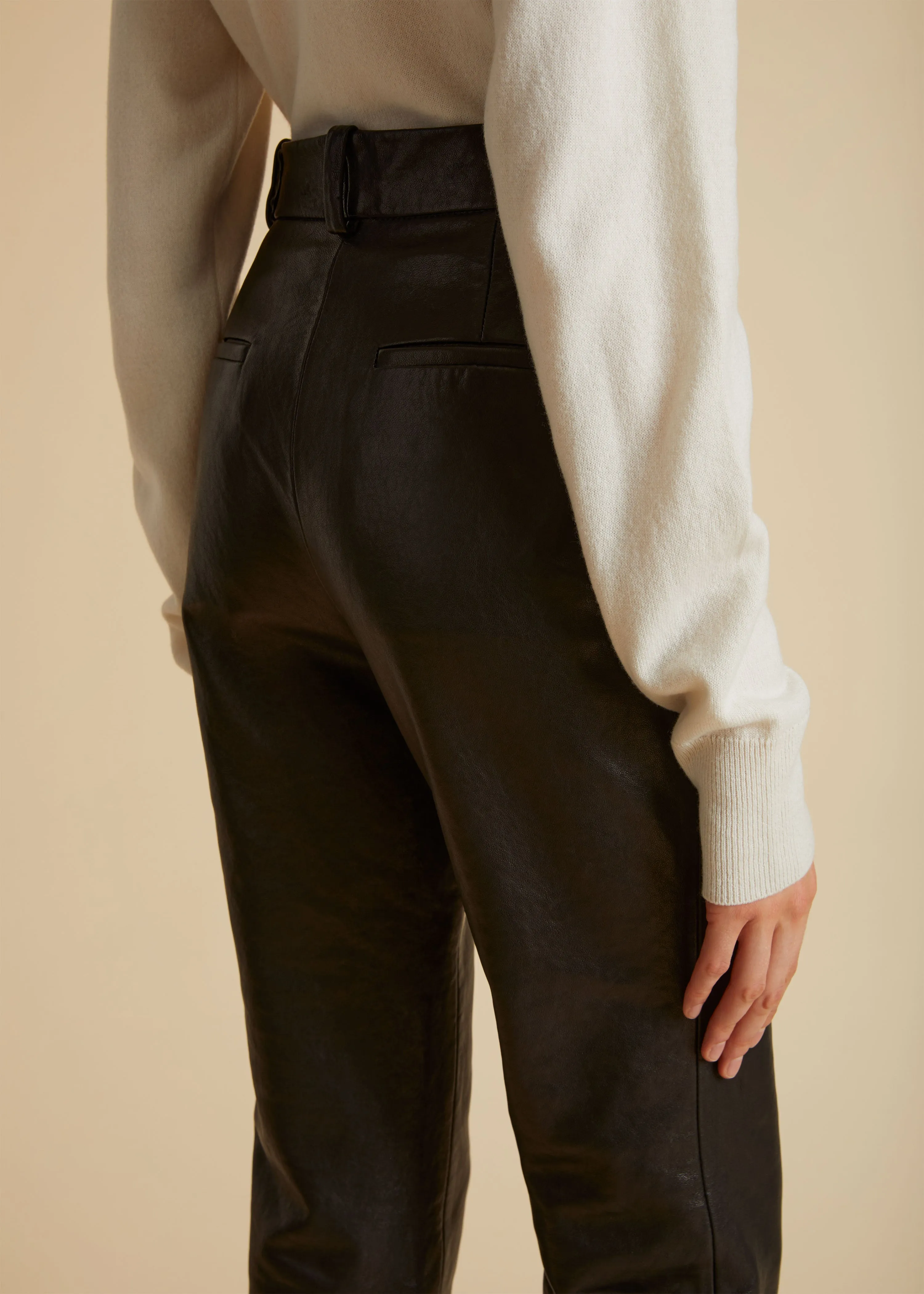 The Emile Pant in Black Leather sold by KHAITE product image thumbnail 4