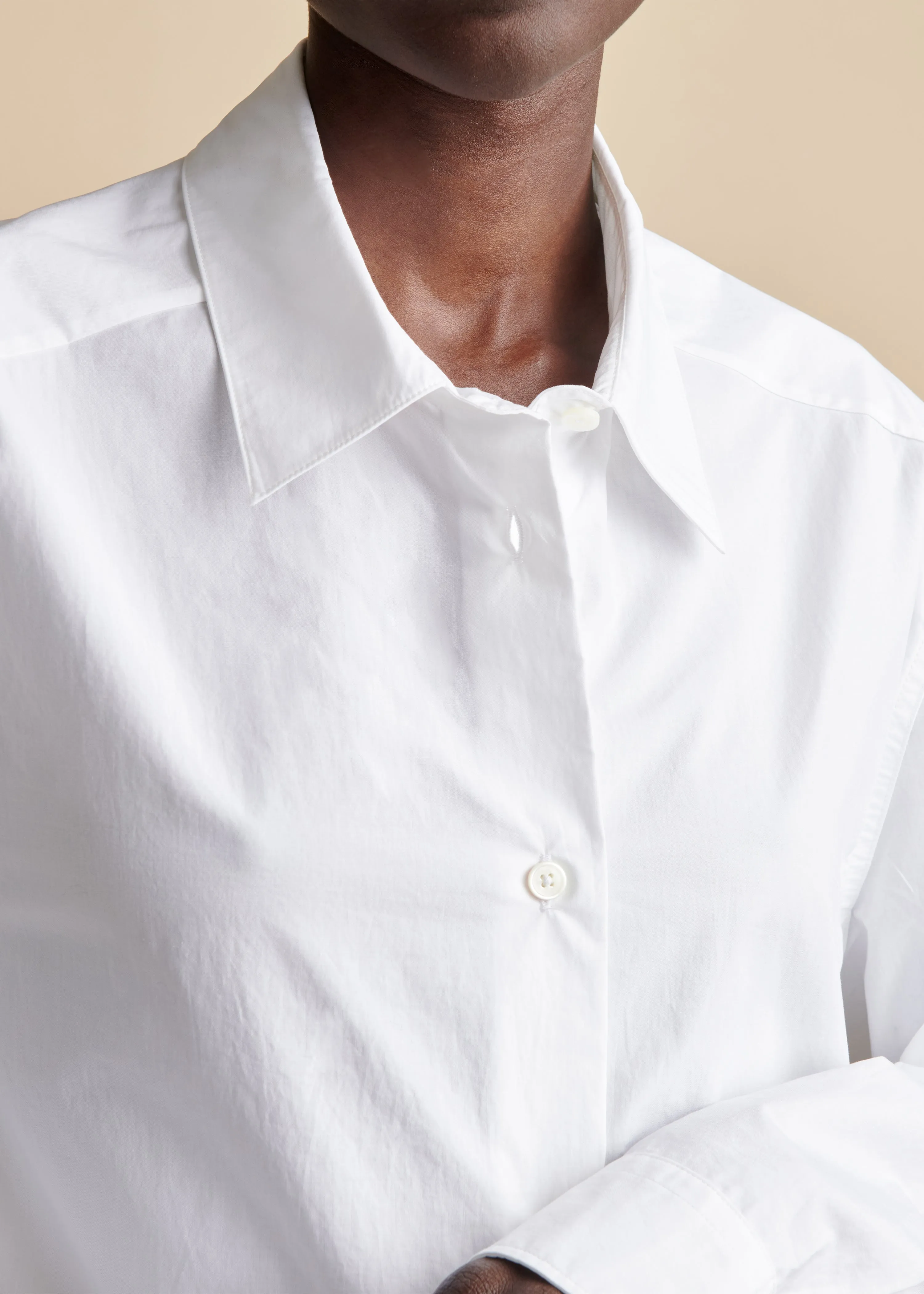 The Argo Top in White Poplin sold by KHAITE product image thumbnail 3