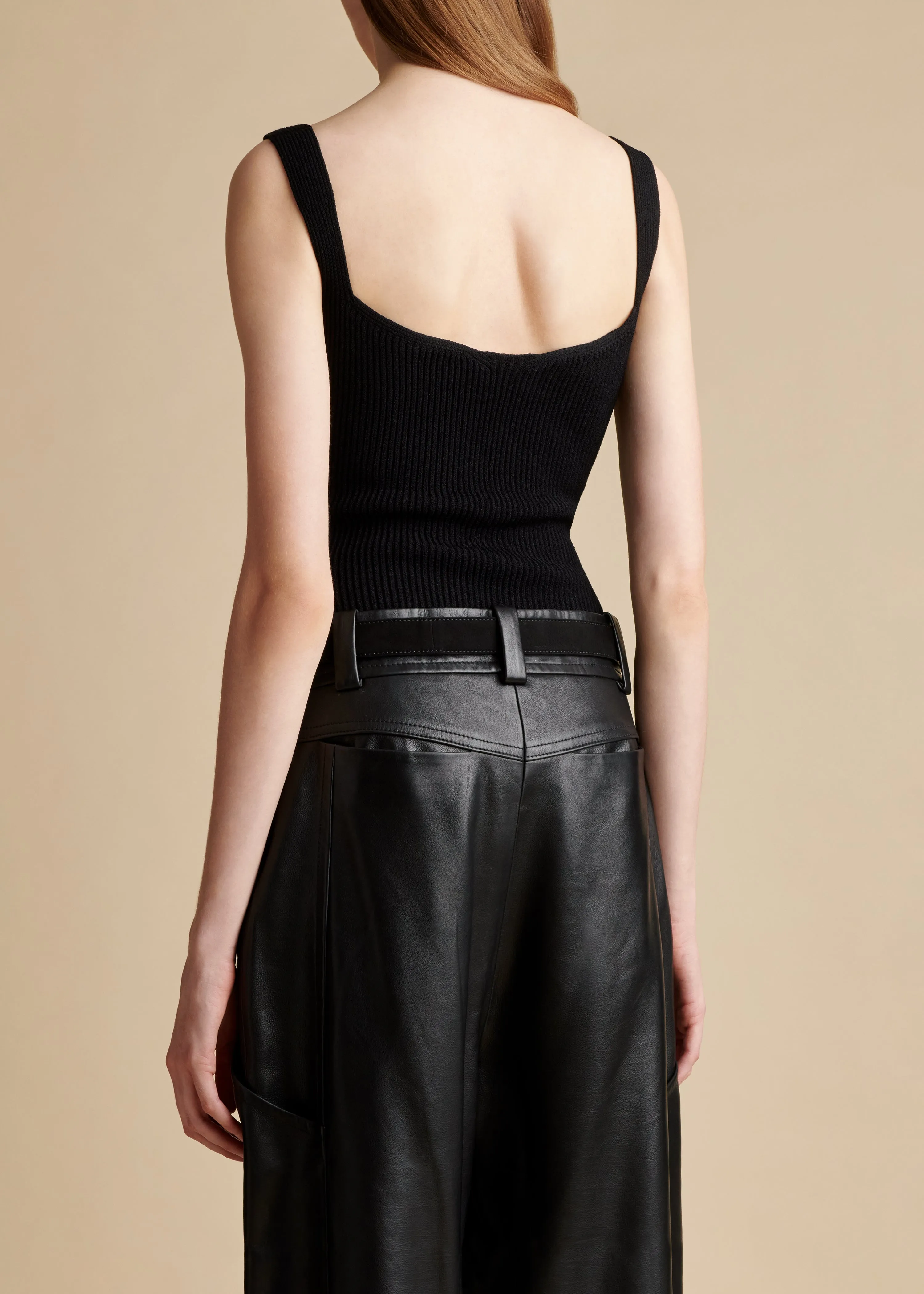 The Yves Bodysuit in Black sold by KHAITE product image thumbnail 3