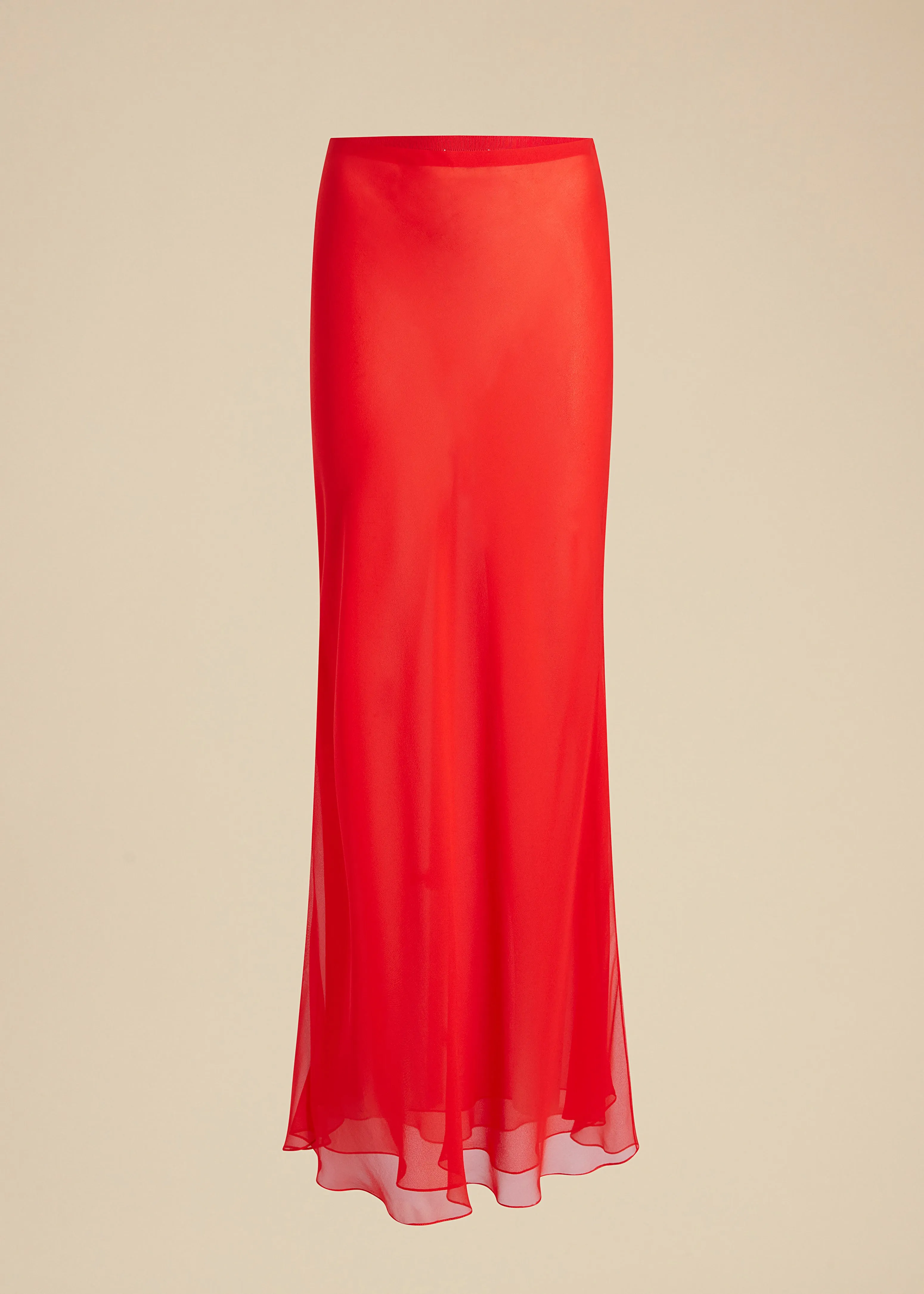 Mauva Skirt in Fire Red sold by KHAITE