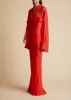 Mauva Skirt in Fire Red sold by KHAITE