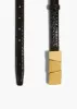 Small Axel Belt in Black Croc-Embossed Leather with Gold sold by KHAITE
