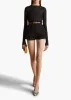 Small Axel Belt in Black Croc-Embossed Leather with Gold sold by KHAITE