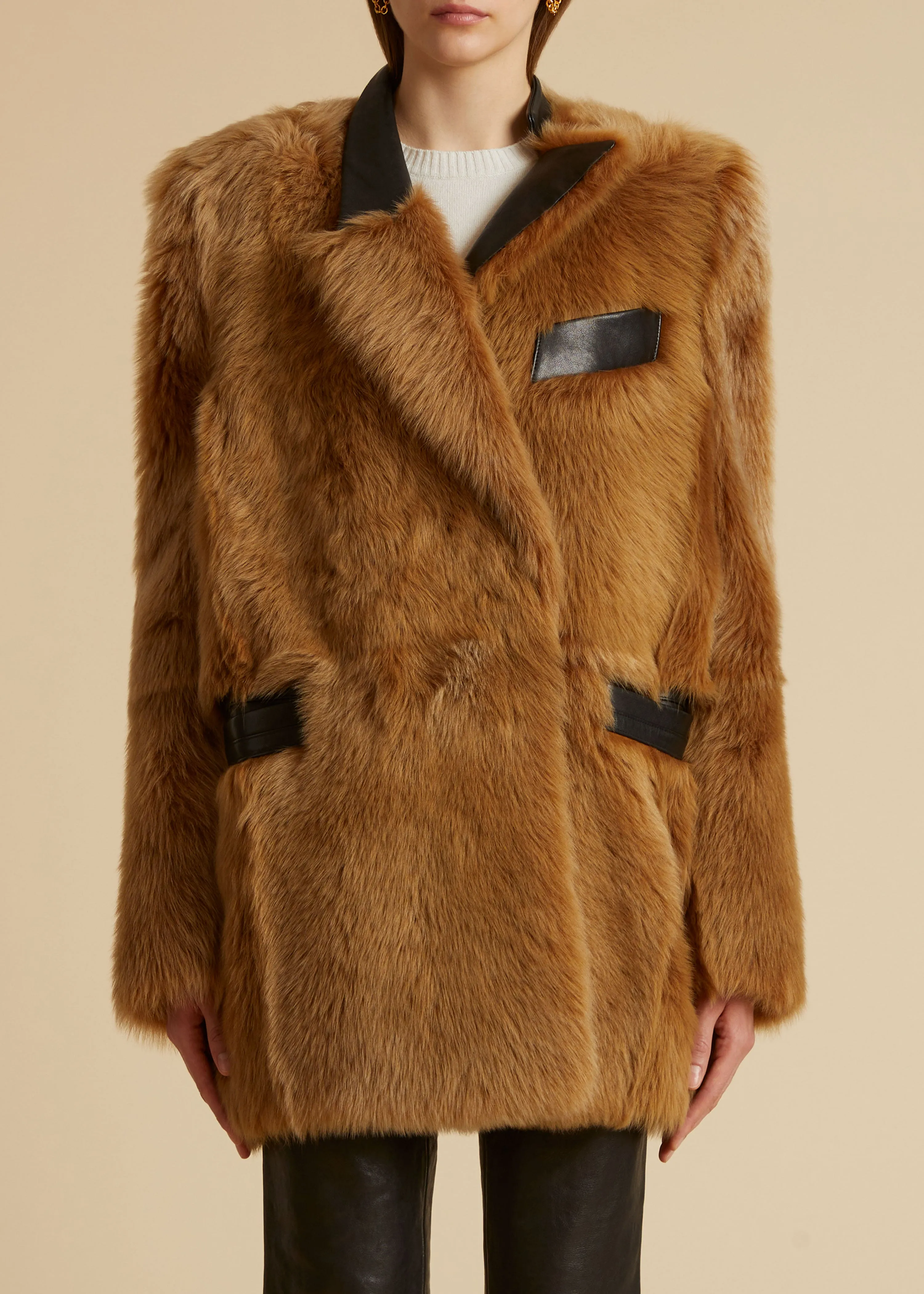 The Lakem Jacket in Camel Shearling sold by KHAITE product image thumbnail 2