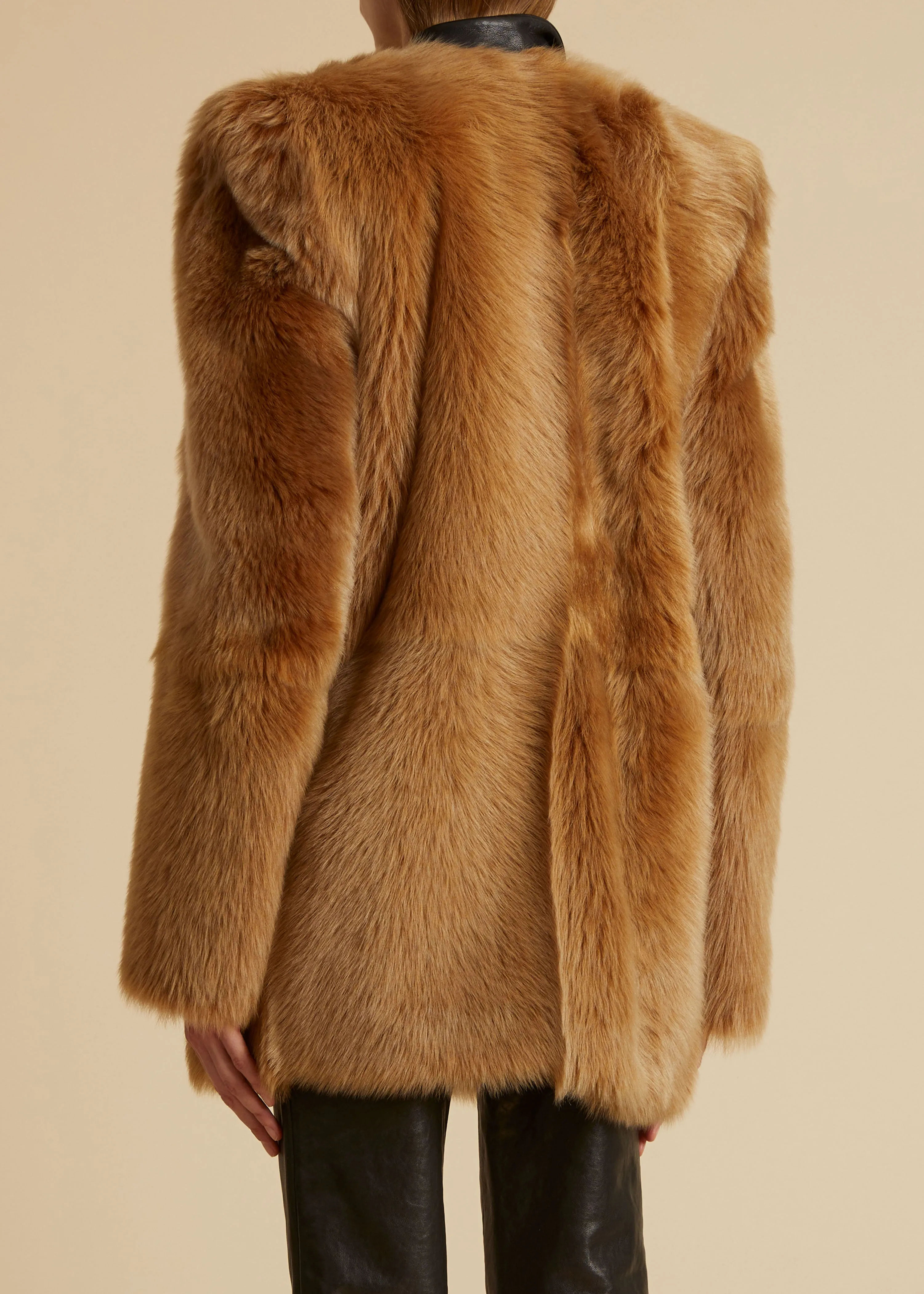 The Lakem Jacket in Camel Shearling sold by KHAITE product image thumbnail 3