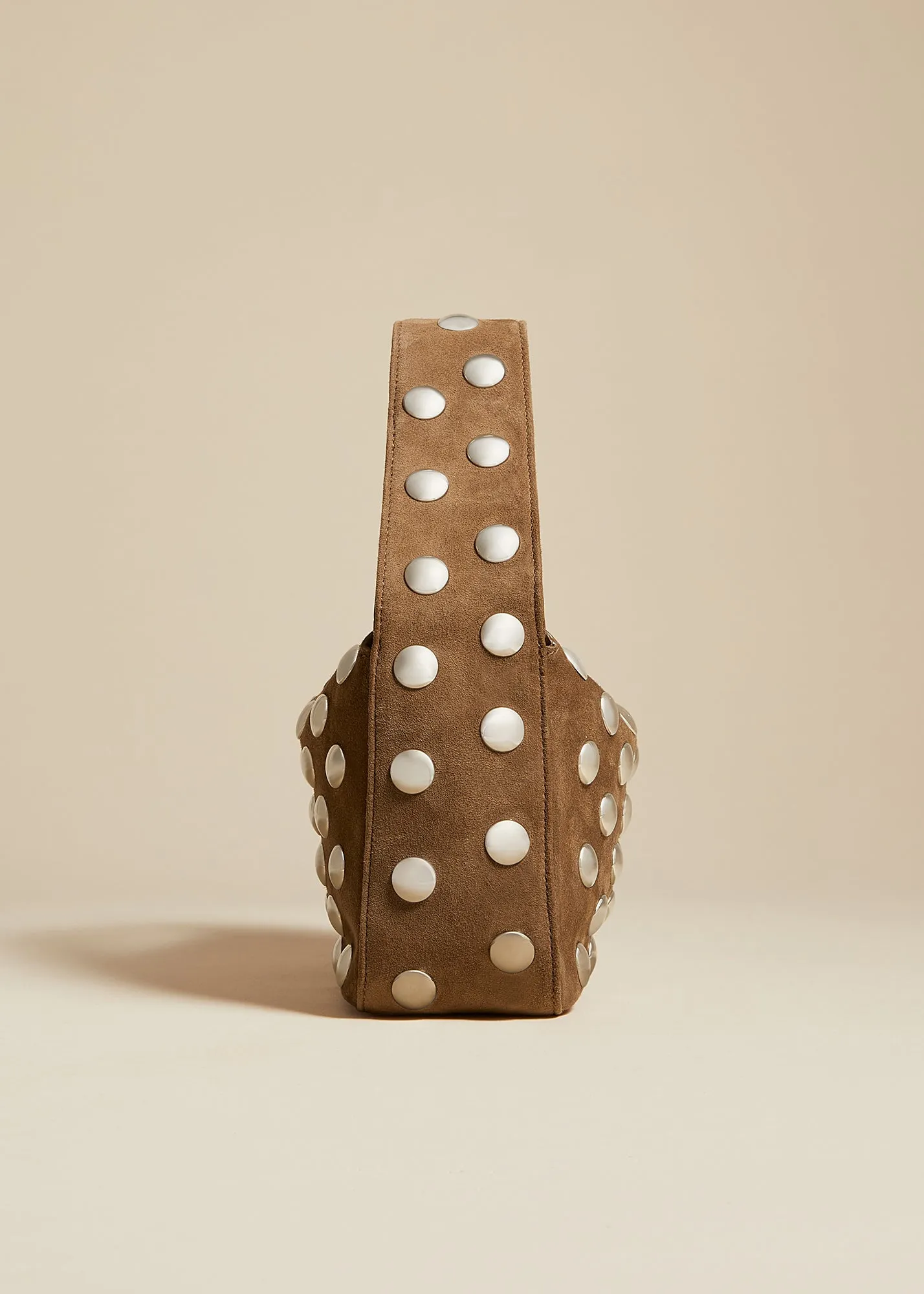 Small Elena Bag in Mud Suede with Studs sold by KHAITE product image thumbnail 3