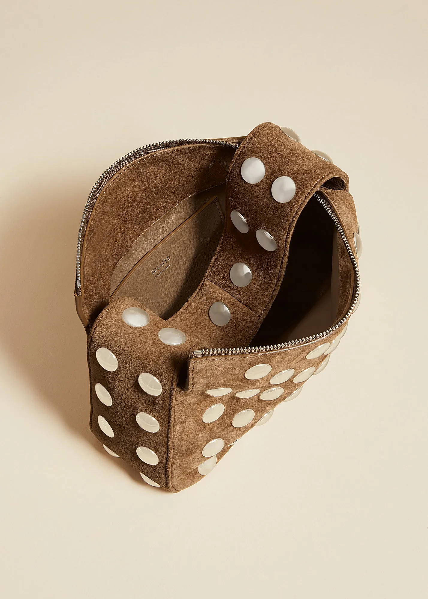 Small Elena Bag in Mud Suede with Studs sold by KHAITE product image thumbnail 4