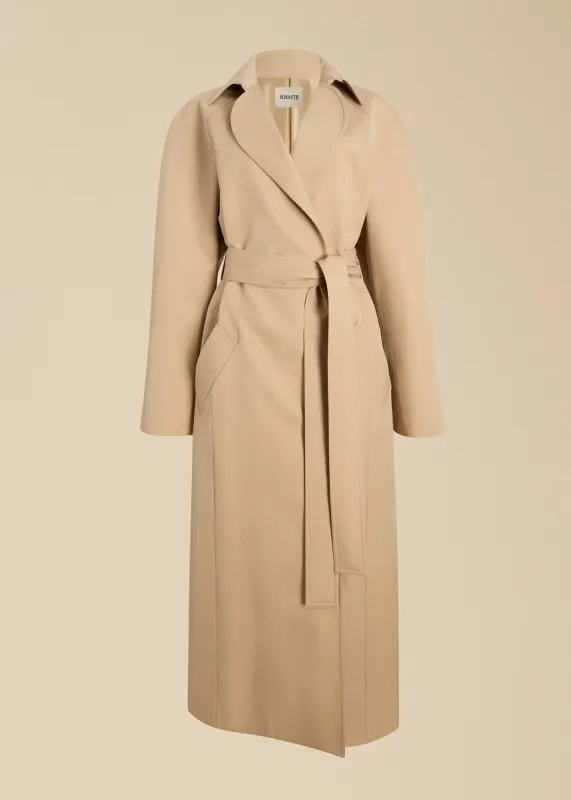 The Roth Coat in Beige sold by KHAITE