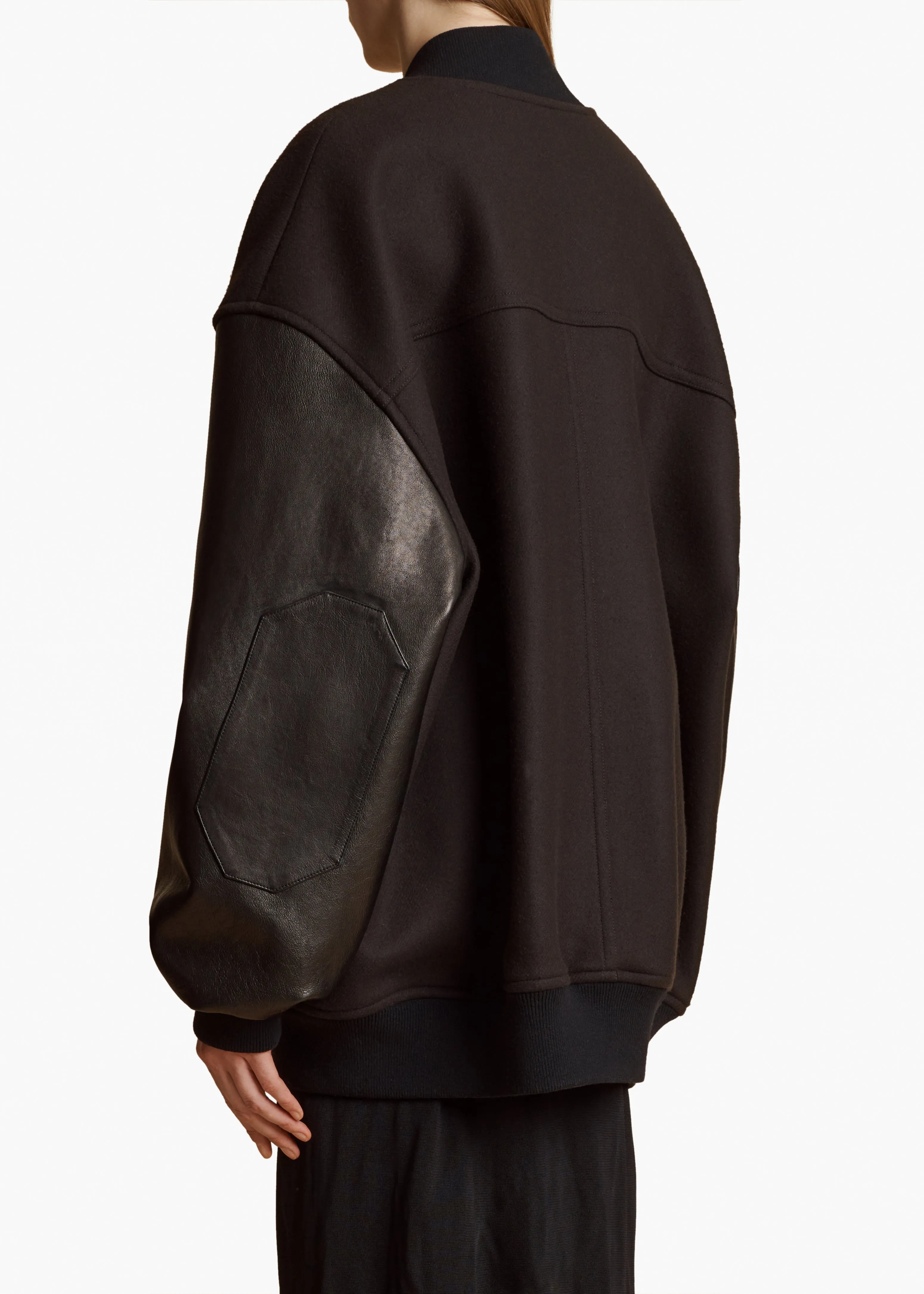 Spencer Jacket in Dark Brown with Black Leather sold by KHAITE product image thumbnail 4