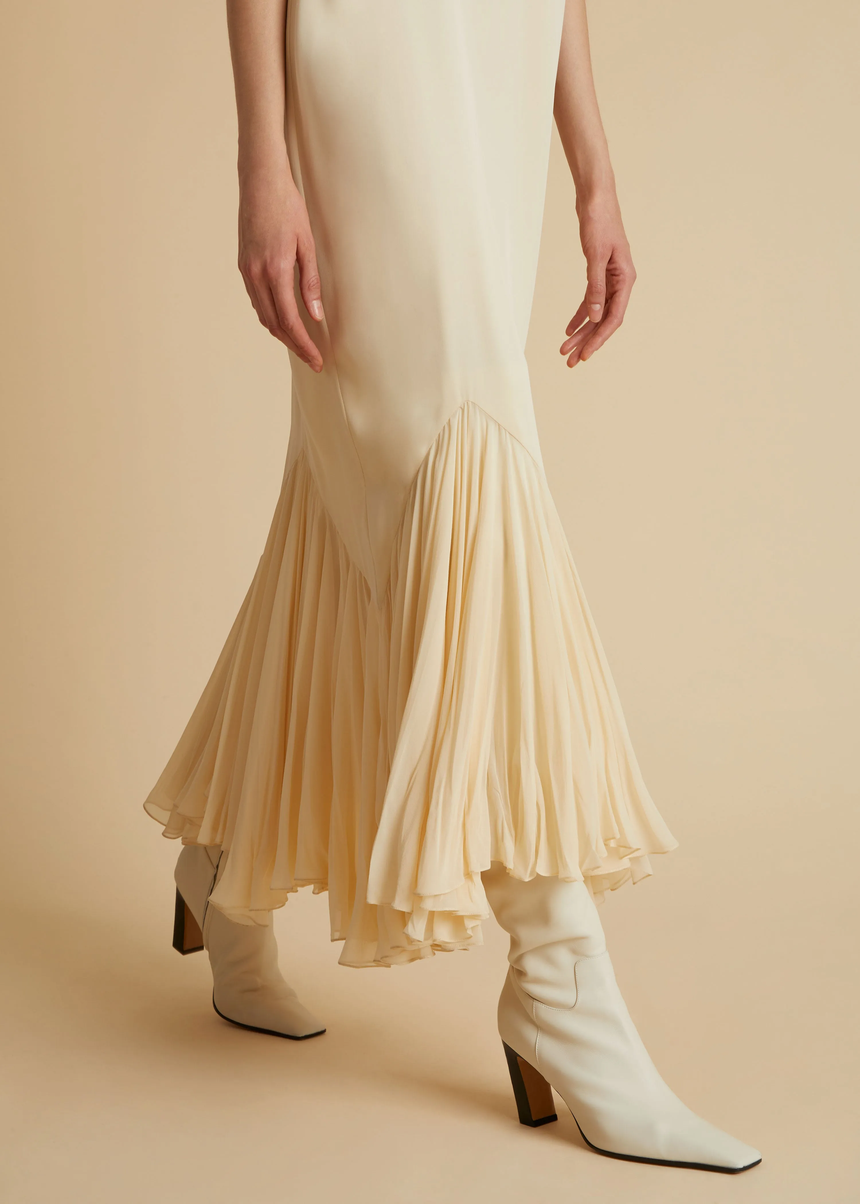 The Hobbs Dress in Bone sold by KHAITE product image thumbnail 3
