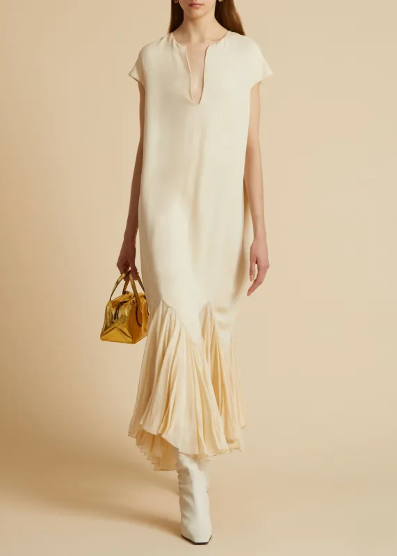 The Hobbs Dress in Bone sold by KHAITE