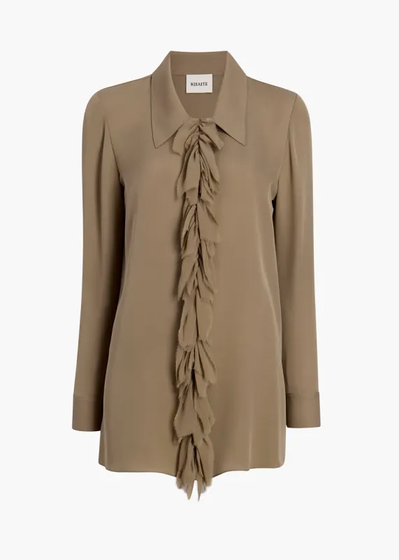 Luka Top in Toffee sold by KHAITE