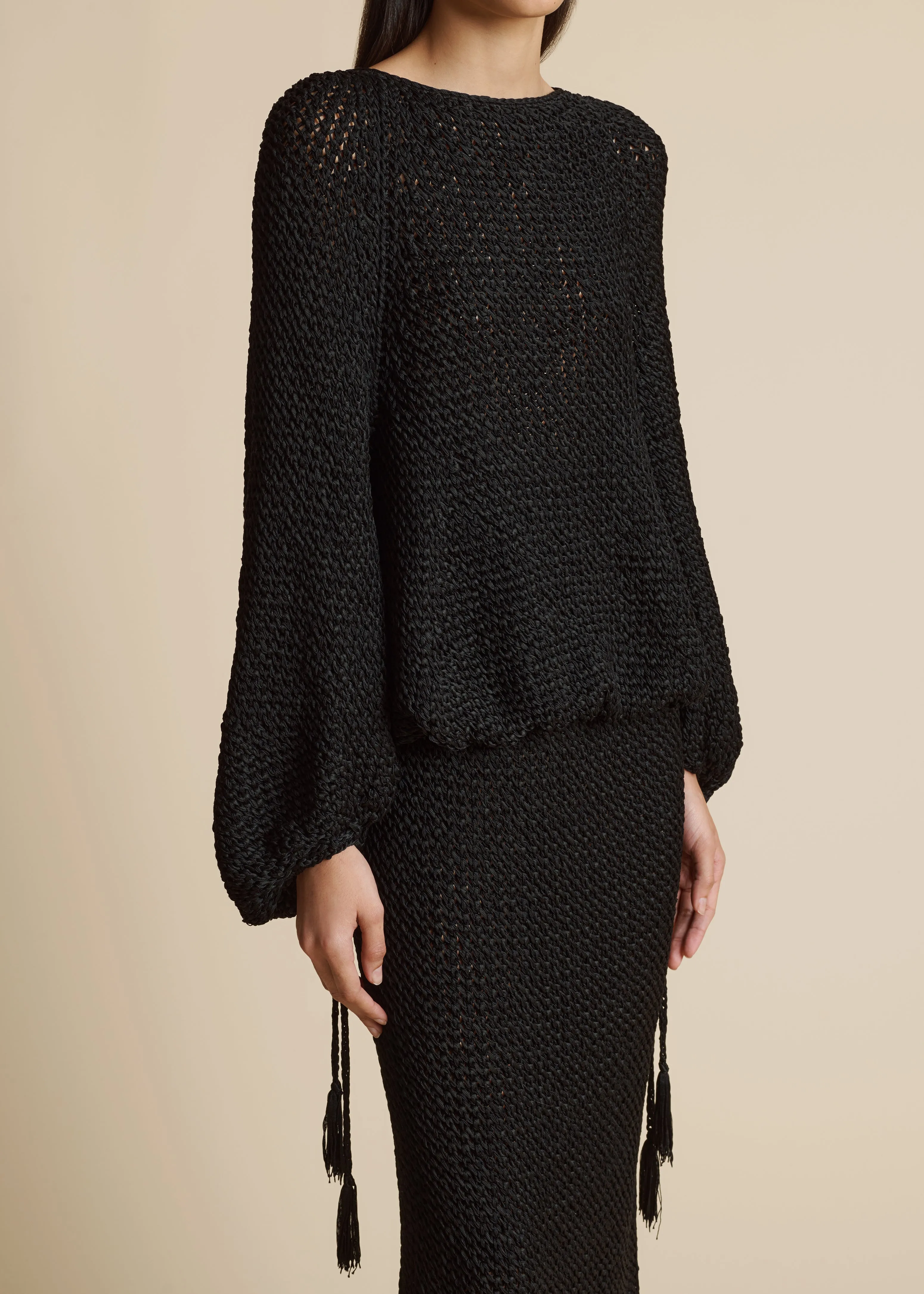 Reagan Dress in Black sold by KHAITE product image thumbnail 5