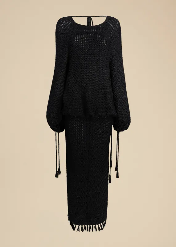 Reagan Dress in Black sold by KHAITE