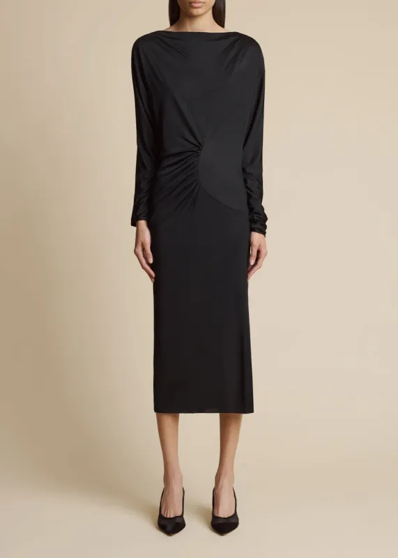 The Oron Dress in Black sold by KHAITE