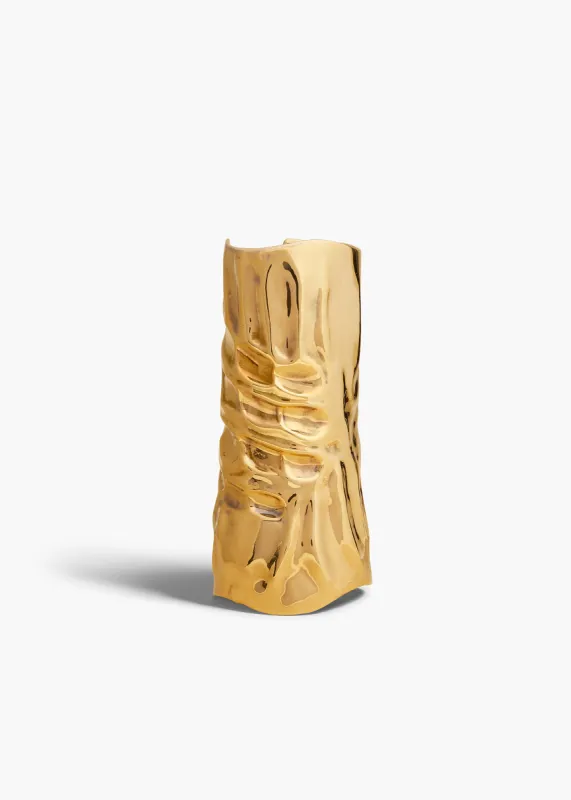 Sculpted Handprint Cuff in Antique Gold made by KHAITE