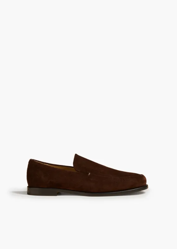 Alessio Loafer in Coffee Suede sold by KHAITE