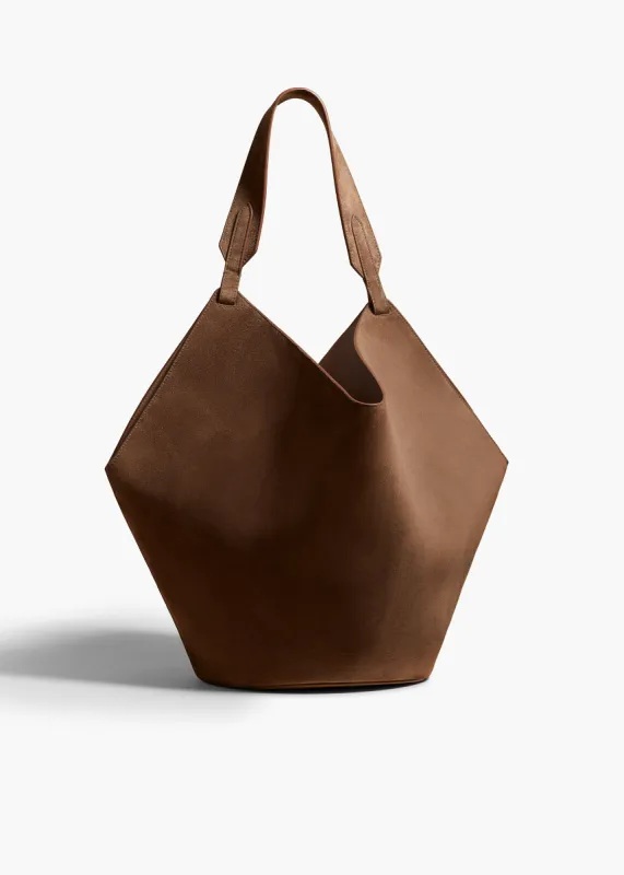 Medium Lotus Tote in Cedar Suede sold by KHAITE